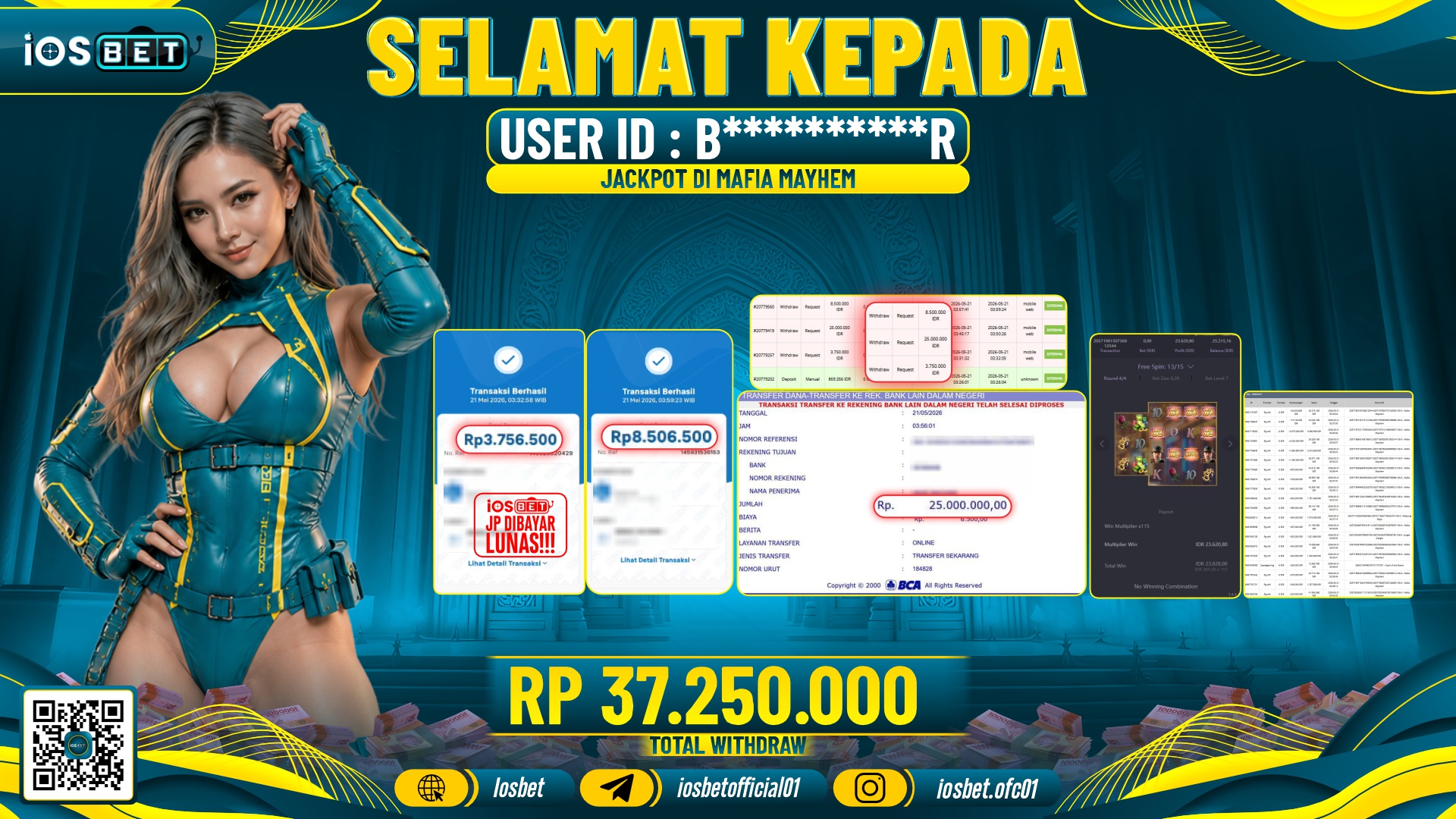 Bukti Pembayaran LUNAS SLOT GAME GACOR Rp.37.250.000,-