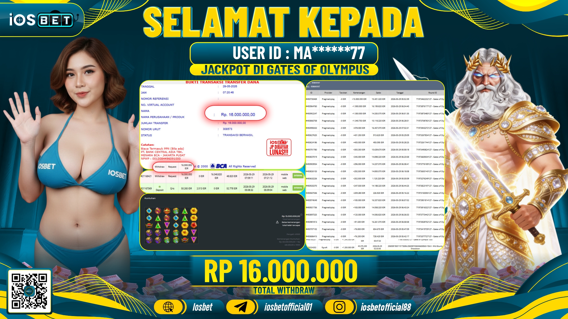 Bukti Pembayaran LUNAS SLOT GAME GACOR Rp.16.000.000,-