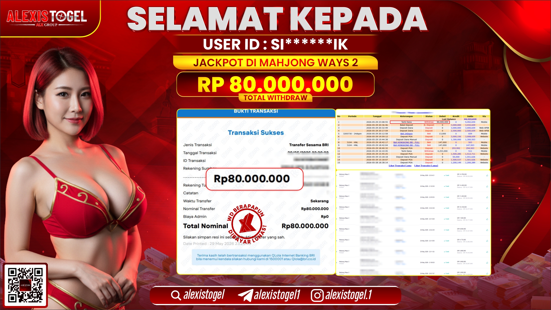 ALEXISTOGEL JACKPOT DI MAHJONG WAYS 2 RP.80.000.000,- LUNAS