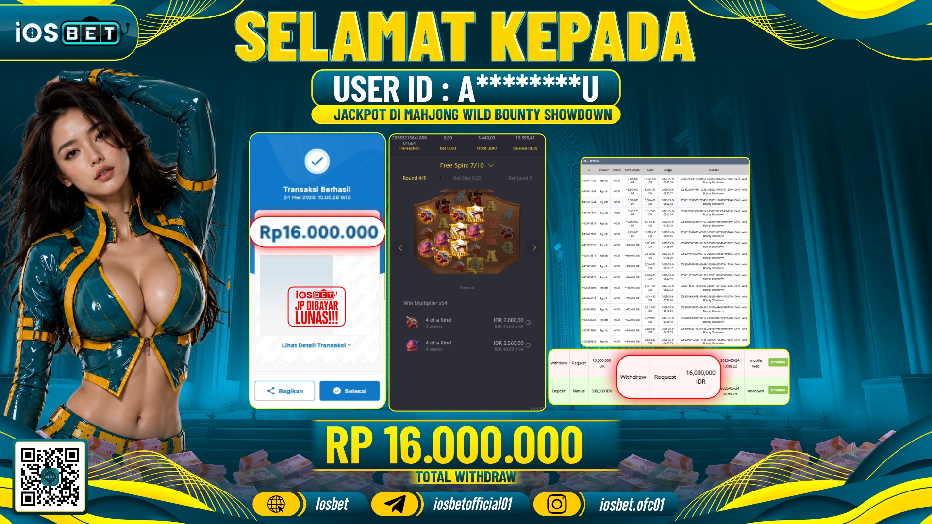 Bukti Pembayaran LUNAS SLOT GAME GACOR Rp.16.000.000,-