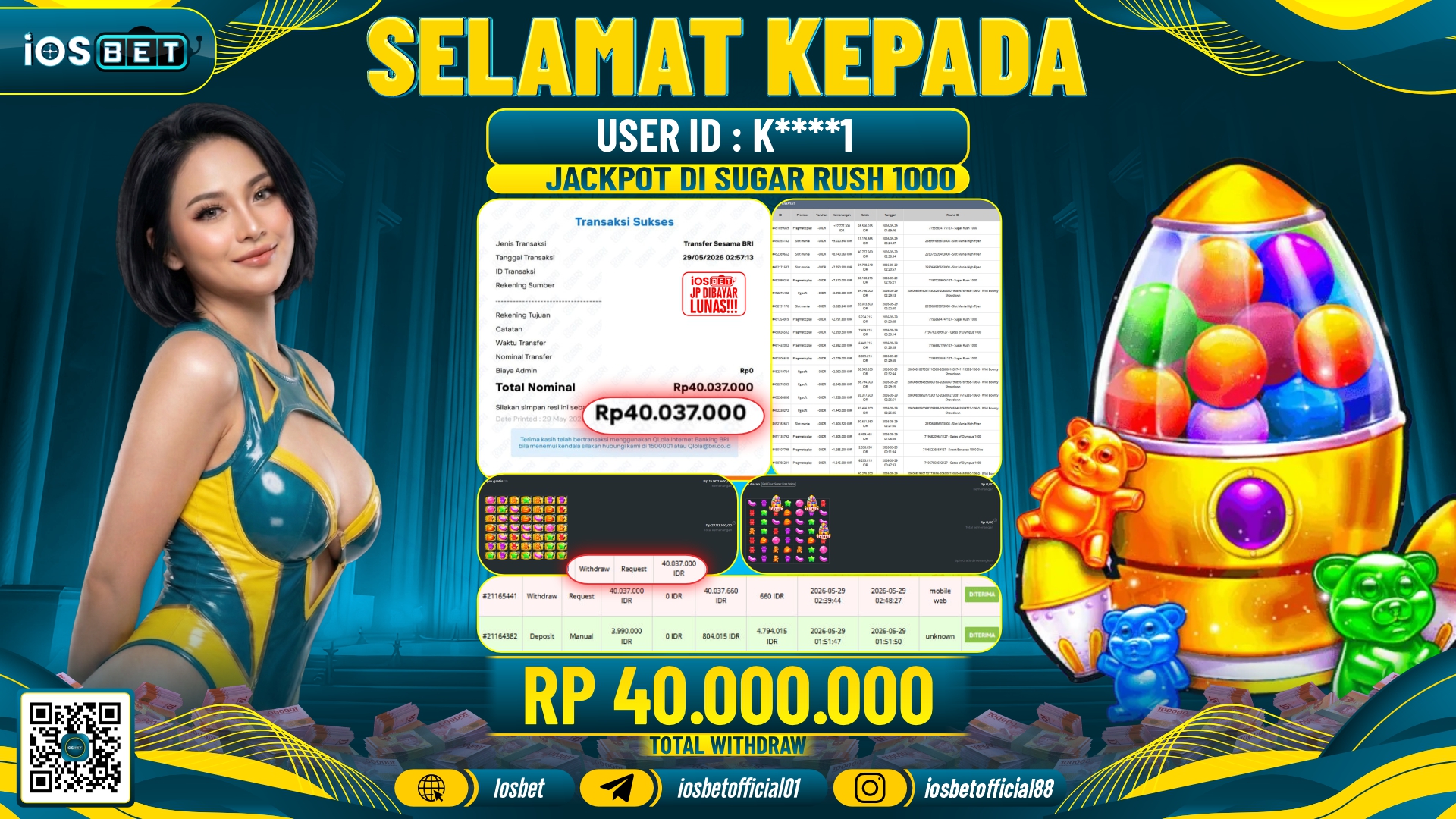 Bukti Pembayaran LUNAS SLOT GAME GACOR Rp.40.000.000,-