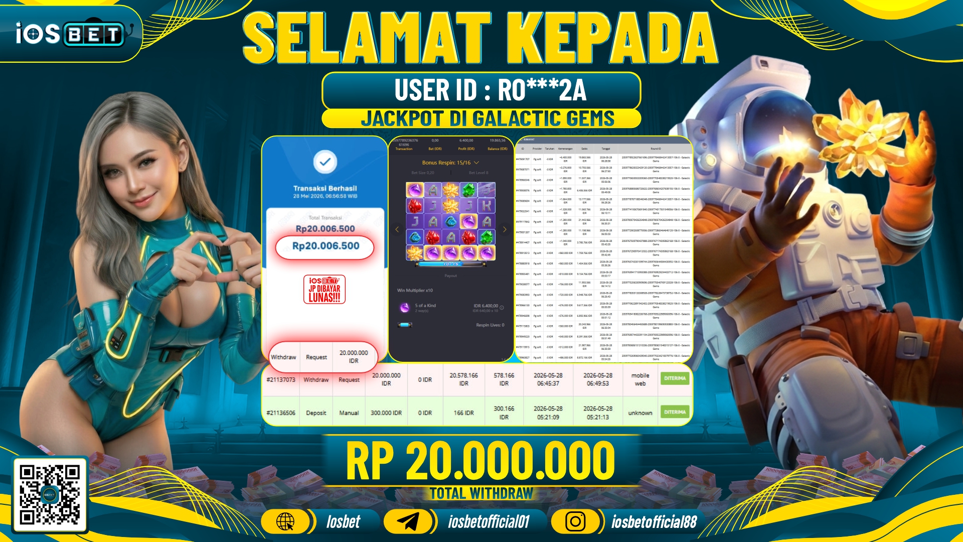 Bukti Pembayaran LUNAS SLOT GAME GACOR Rp.20.000.000,-