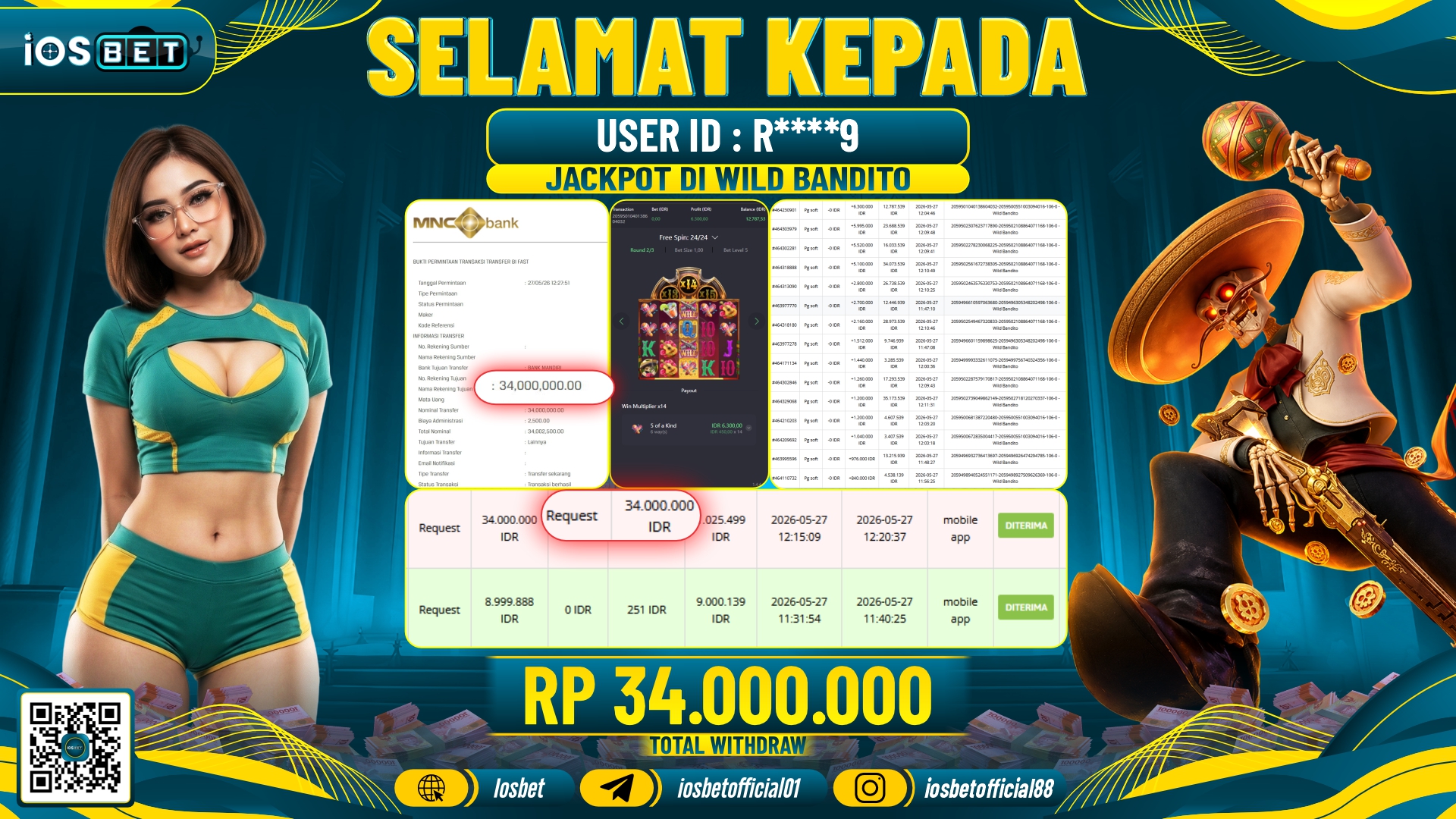 Bukti Pembayaran LUNAS SLOT GAME GACOR Rp.34.000.000,-