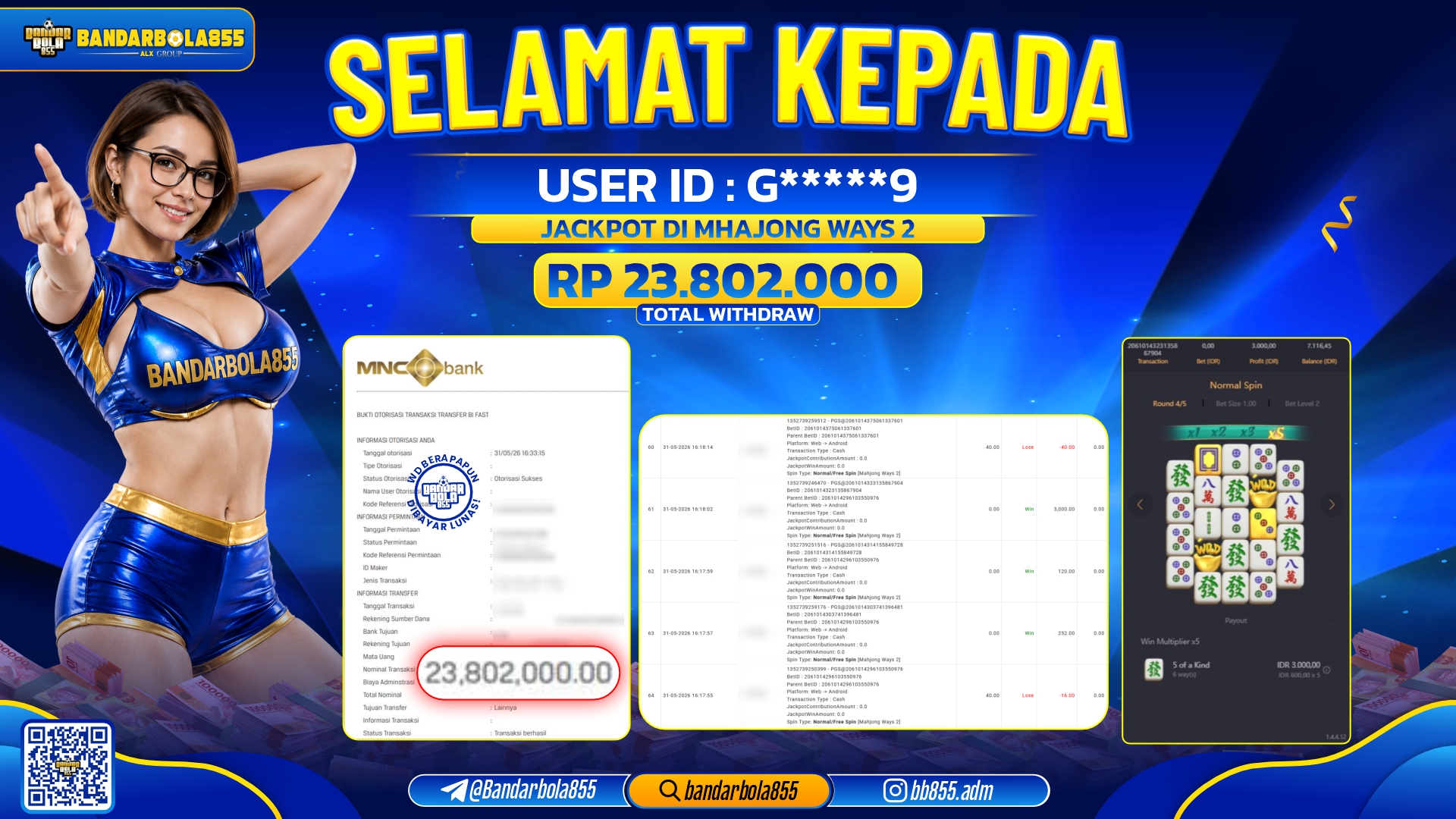 JACKPOT BANDARBOLA855 DI MAHJONG WAYS 2 Rp23.802.000, - LUNAS🎖