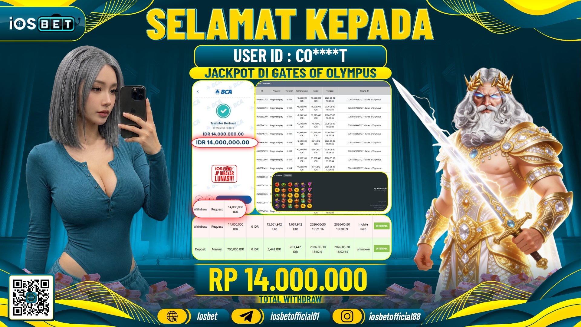 Bukti Pembayaran LUNAS SLOT GAME GACOR Rp.14.000.000,-