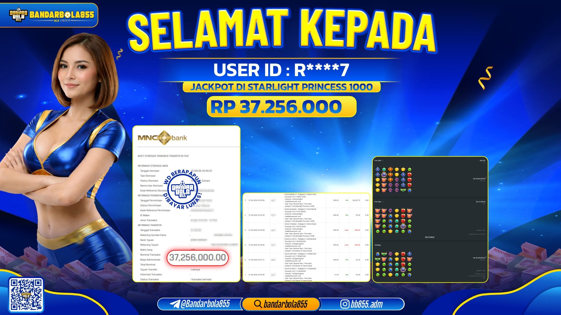 JACKPOT BANDARBOLA855 DI STARLIGHT PRINCESS 1OOO Rp37.256.000, - LUNAS🎖