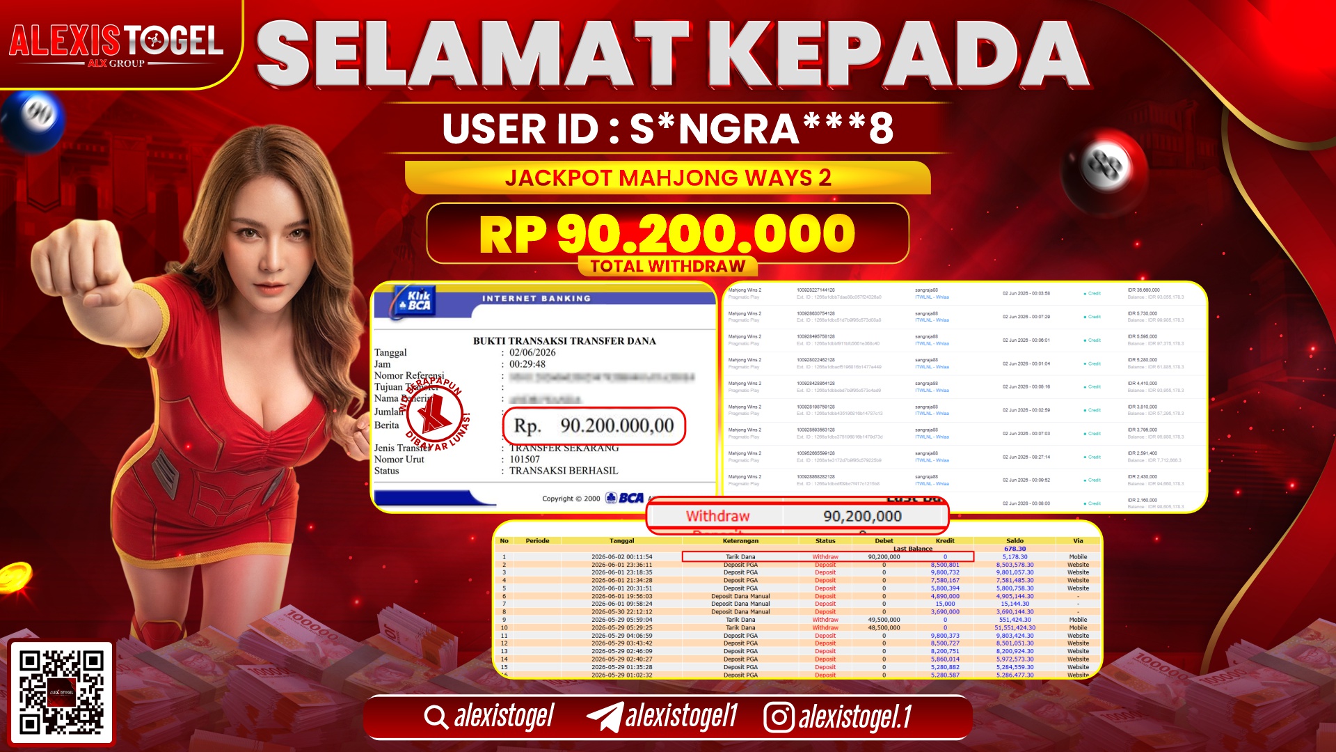 ALEXISTOGEL JACKPOT DI MAHJONG WAYS 2 RP.90.200.000,- LUNAS