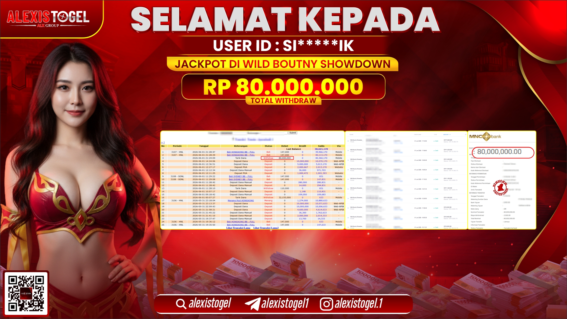 ALEXISTOGEL JACKPOT DI WILD BOUNTY SHOWDOWN RP.80.000.000,- LUNAS