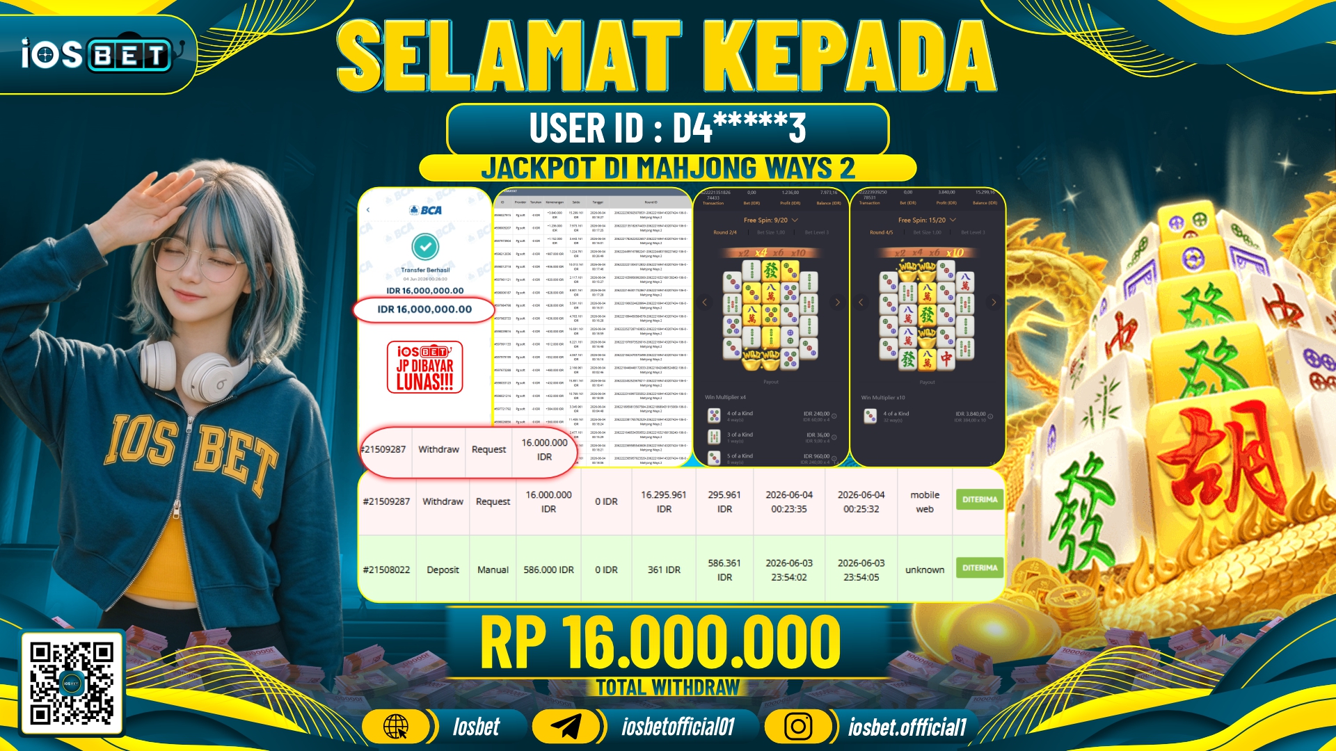 Bukti Pembayaran LUNAS SLOT GAME GACOR Rp.16.000.000,-