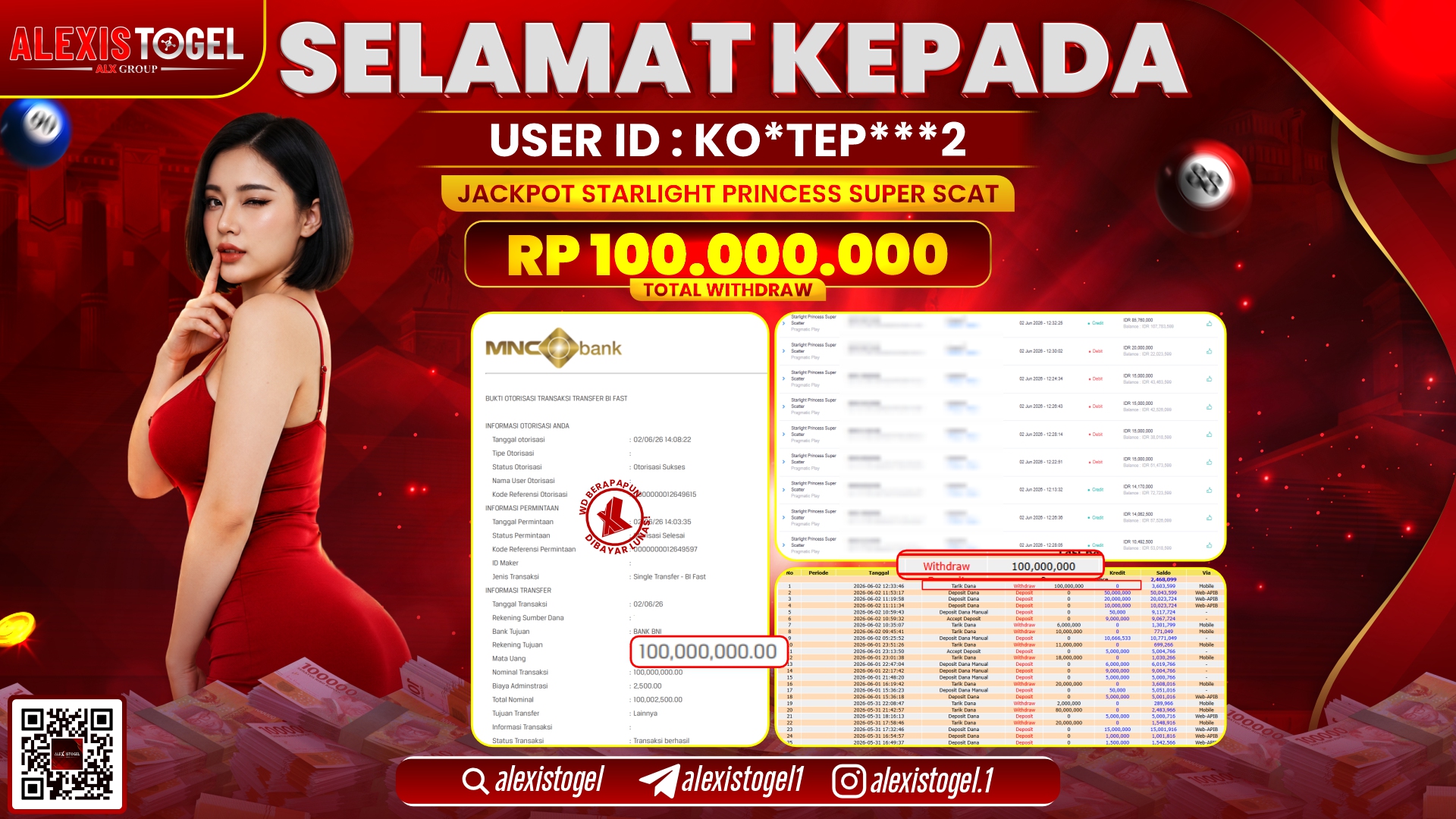 ALEXISTOGEL JACKPOT DI STARLIGHT PRINCESS SUPER SCATTER RP.100.000.000,- LUNAS