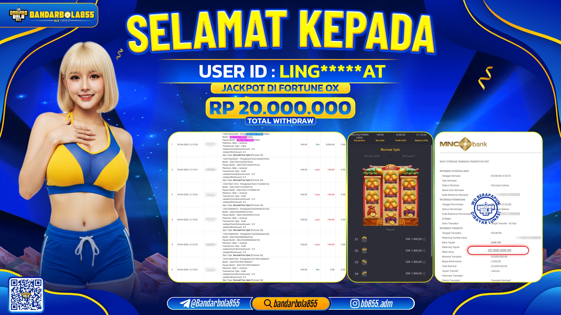 JACKPOT BANDARBOLA855 DI FORTUNE OX Rp20.000.000, - LUNAS🎖