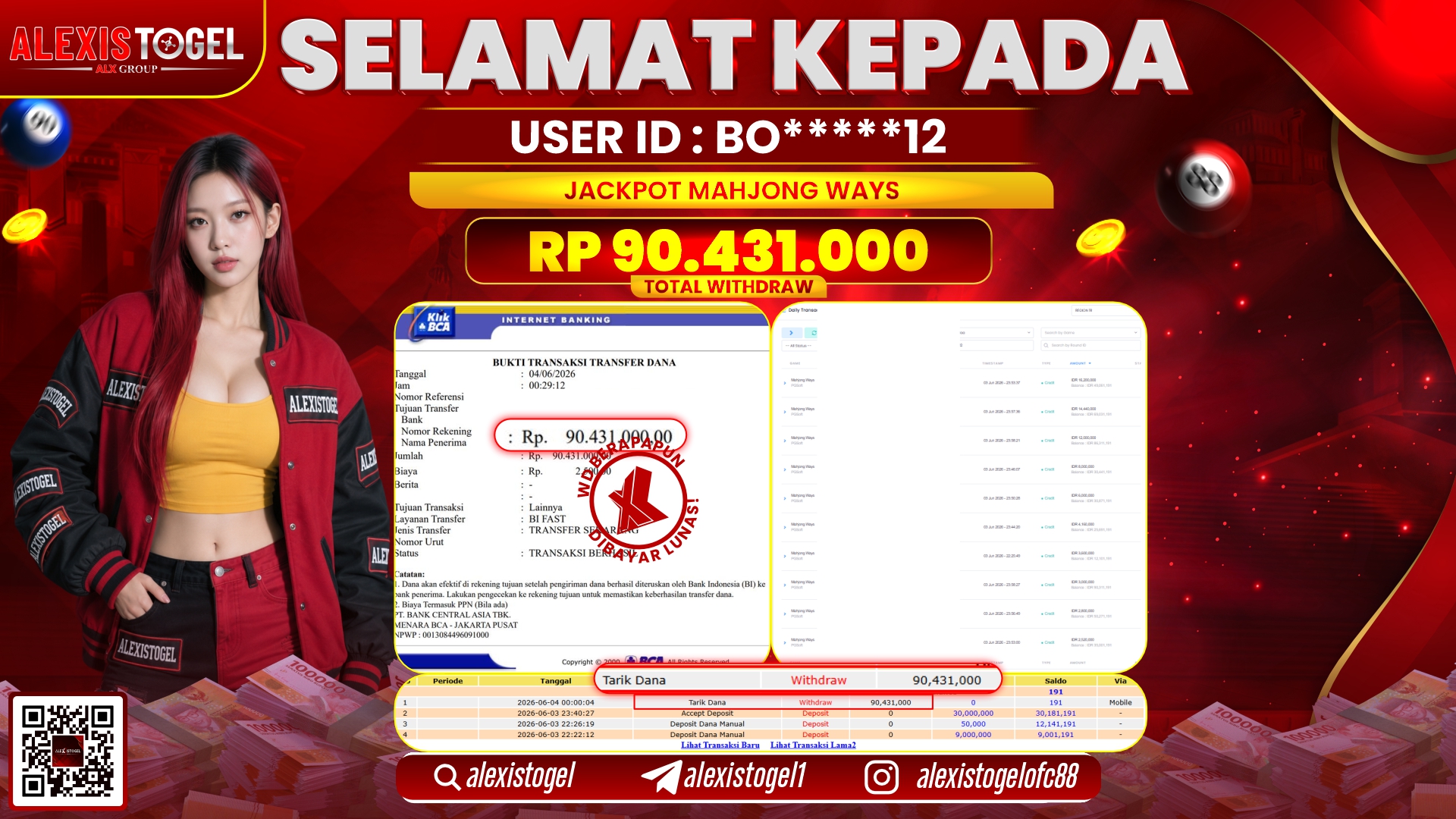 ALEXISTOGEL JACKPOT DI MAHJONG WAYS RP.90.431.000,- LUNAS