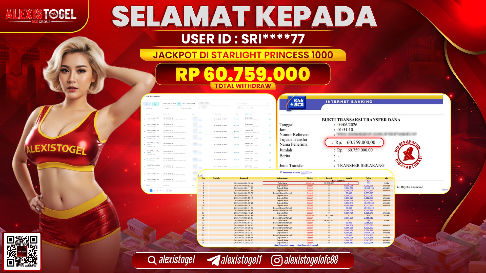 ALEXISTOGEL JACKPOT DI STARLIGHT PRINCES 1000 RP.60.759.000,- LUNAS