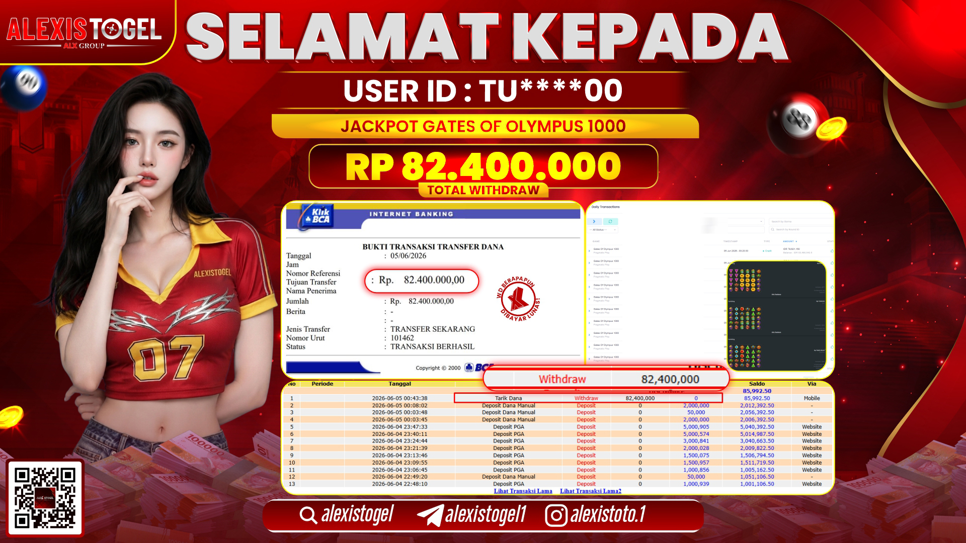 ALEXISTOGEL JACKPOT DI GATES OF OLYMPUS 1000 RP.82.400.000,- LUNAS