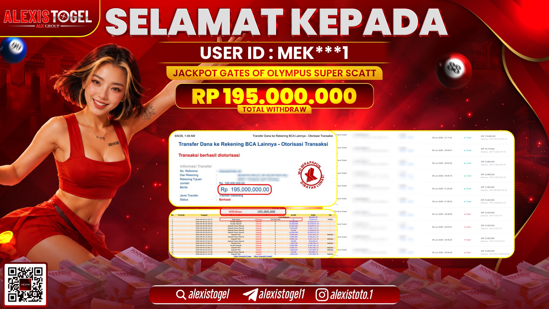 ALEXISTOGEL JACKPOT DI GATES OF OLYMPUS SUPER SCATTER RP.195.000.000,- LUNAS