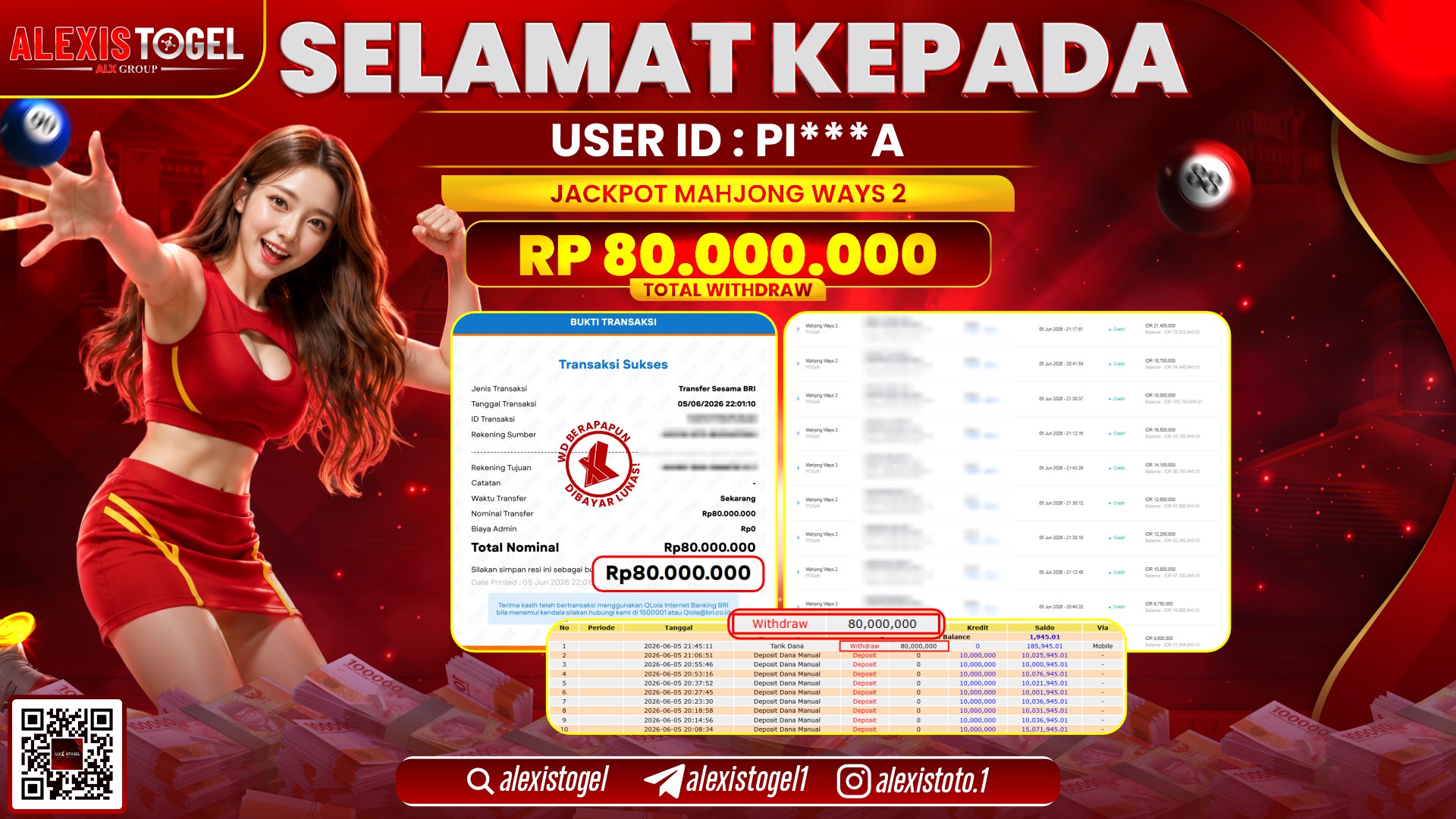 ALEXISTOGEL JACKPOT DI MAHJONG WAYS 2 RP.80.000.000,- LUNAS