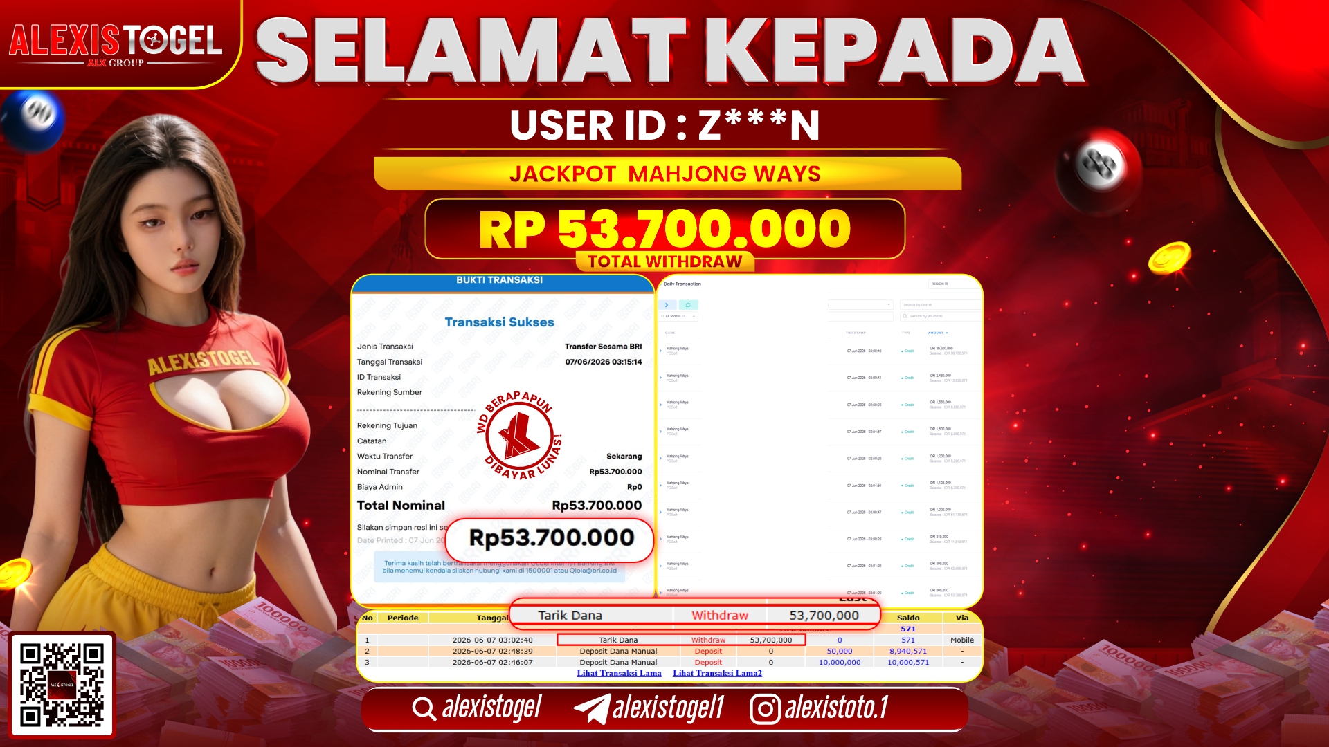 ALEXISTOGEL JACKPOT DI MAHJONG WAYS RP.53.700.000,- LUNAS
