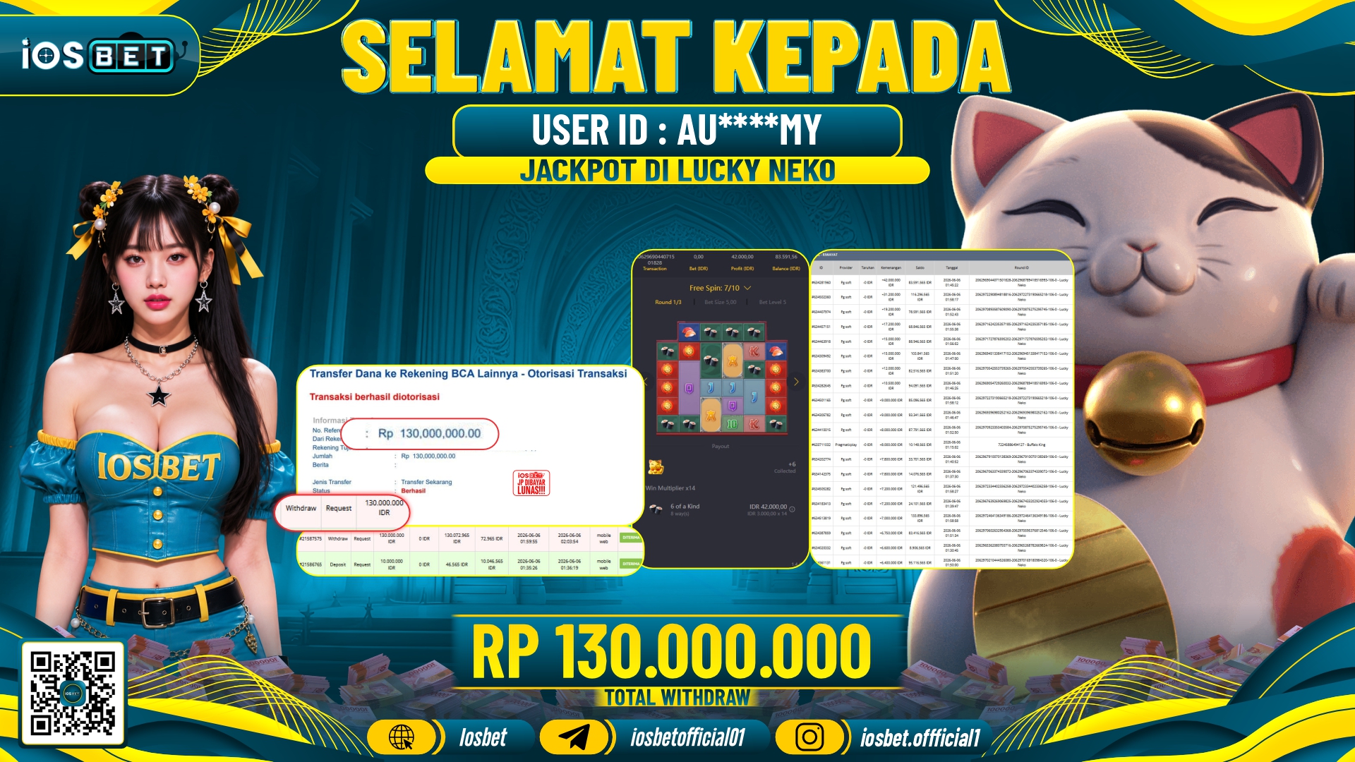 Bukti Pembayaran LUNAS SLOT GAME GACOR Rp.130.000.000,-