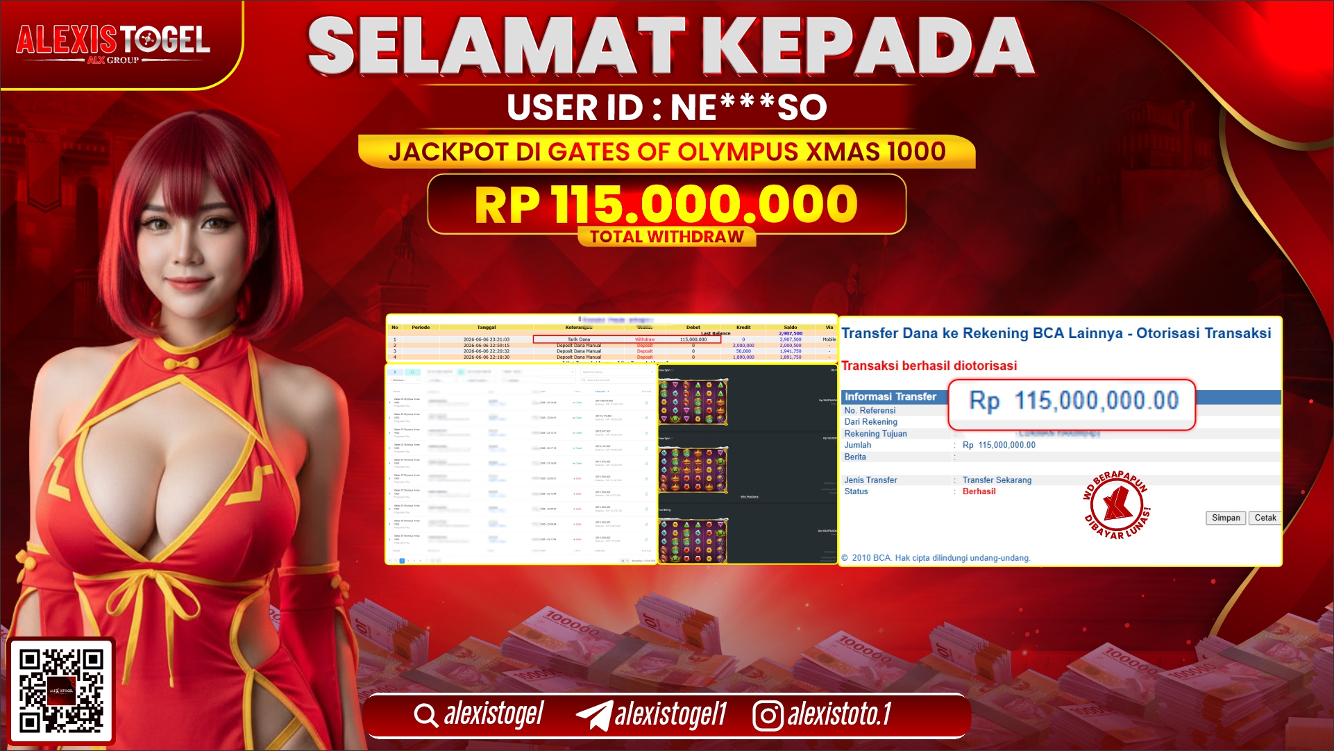 ALEXISTOGEL JACKPOT DI GATES OF OLYMPUS XMAS 1000 RP.115.000.000,- LUNAS