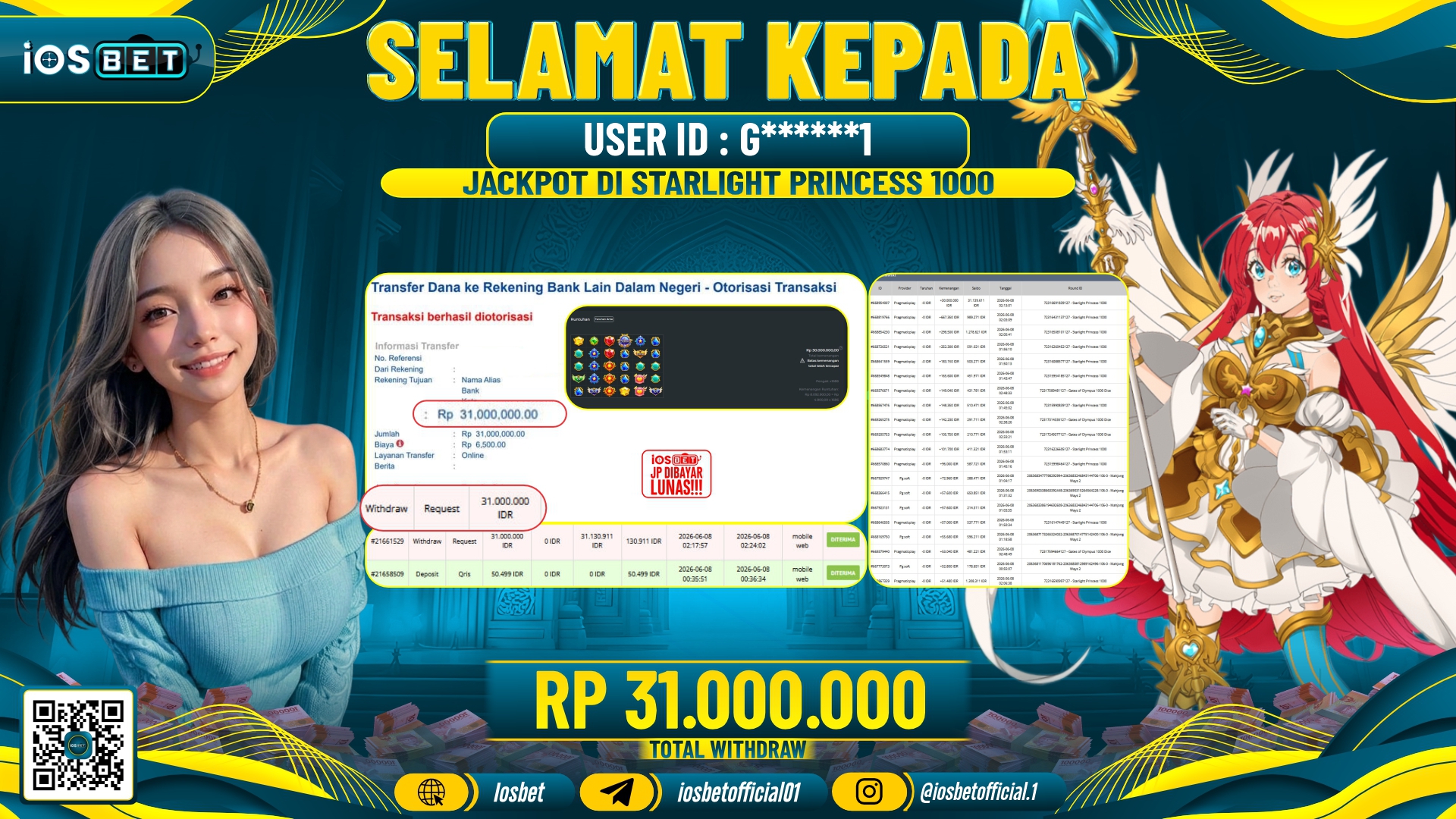 Bukti Pembayaran LUNAS SLOT GAME GACOR Rp.31.000.000,-