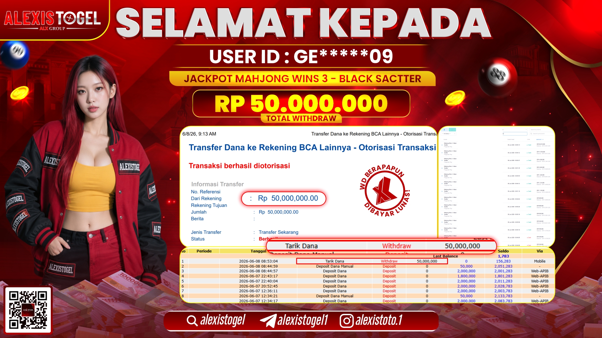 ALEXISTOGEL JACKPOT DI MAHJONG WAYS 3 - BLACK SCATTER RP.50.000.000,- LUNAS