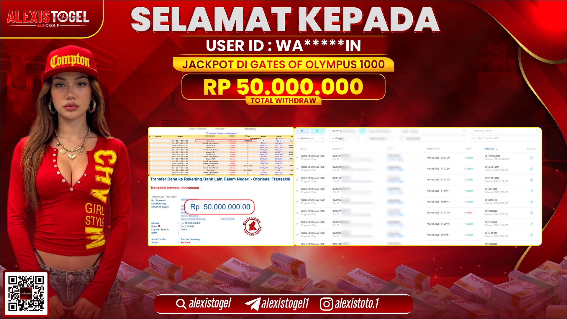 ALEXISTOGEL JACKPOT DI GATES OF OLYMPUS 1000 RP.50.000.000,- LUNAS