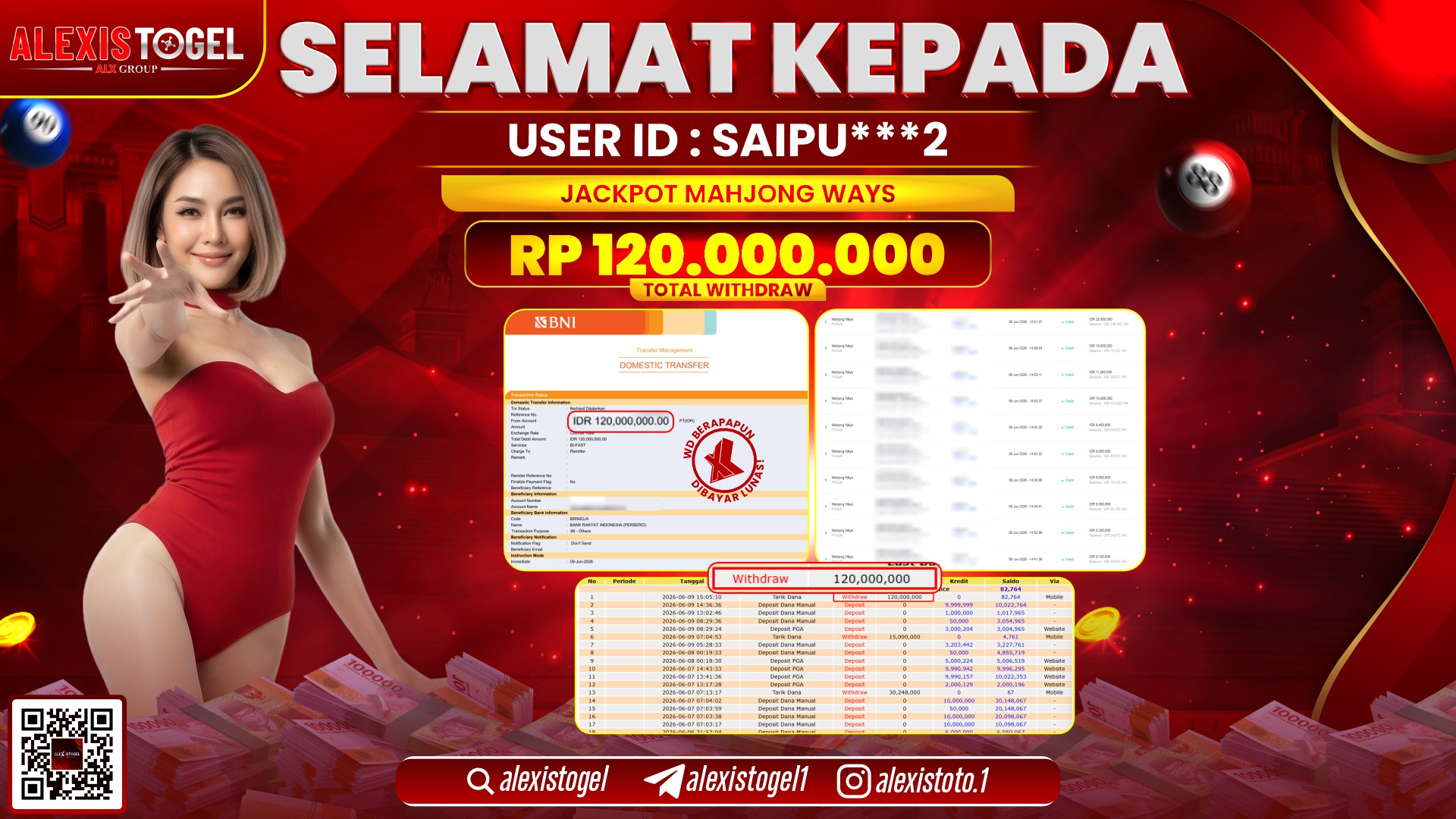 ALEXISTOGEL JACKPOT DI MAHJONG WAYS RP.120.000.000,- LUNAS