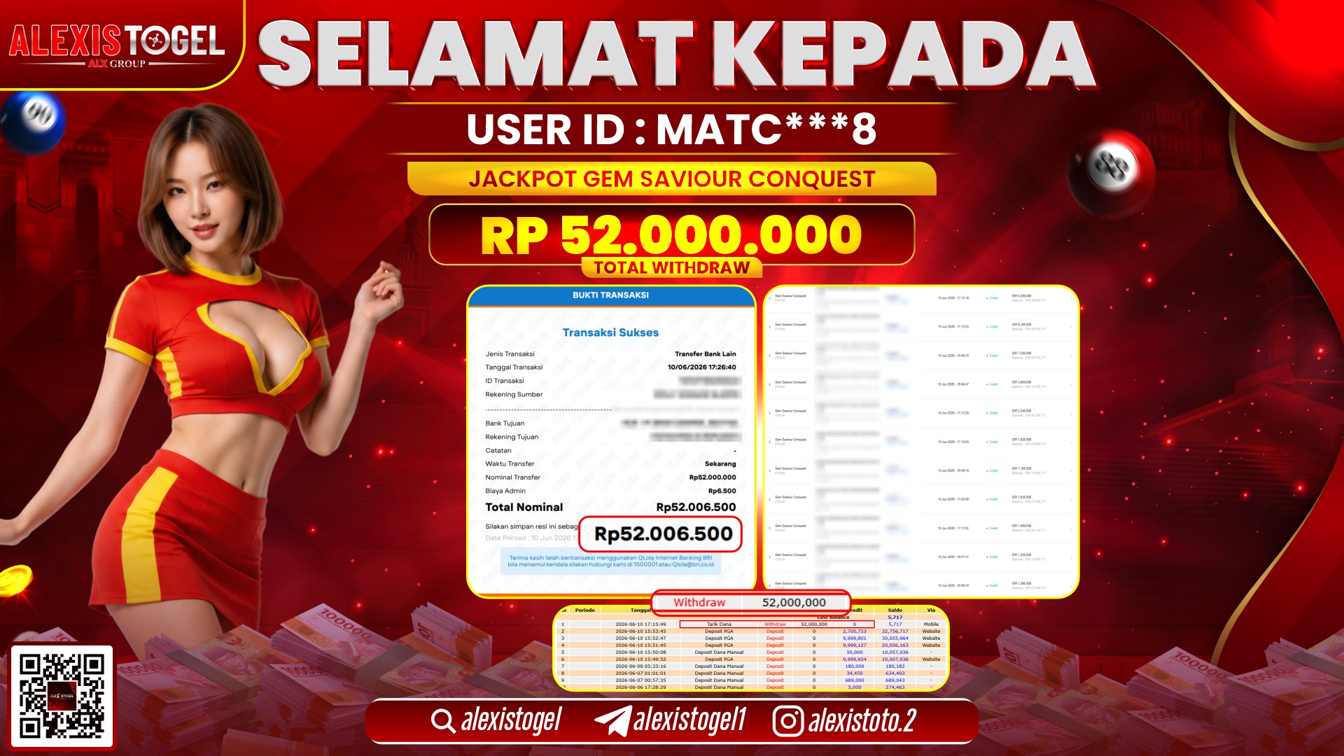 ALEXISTOGEL JACKPOT DI GEM SAVIOUR CONQUEST RP.52.000.000,- LUNAS