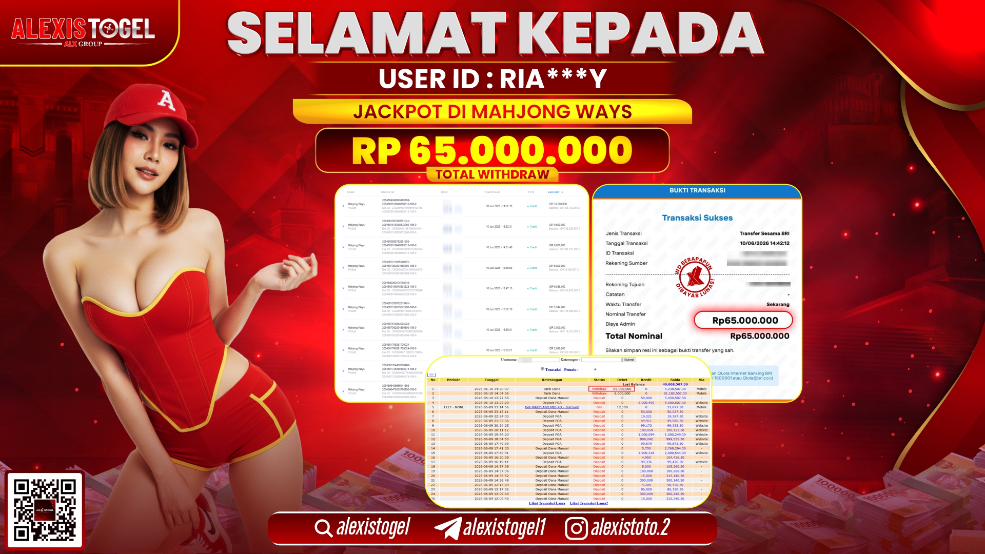 ALEXISTOGEL JACKPOT DI MAHJONG WAYS RP.65.000.000,- LUNAS