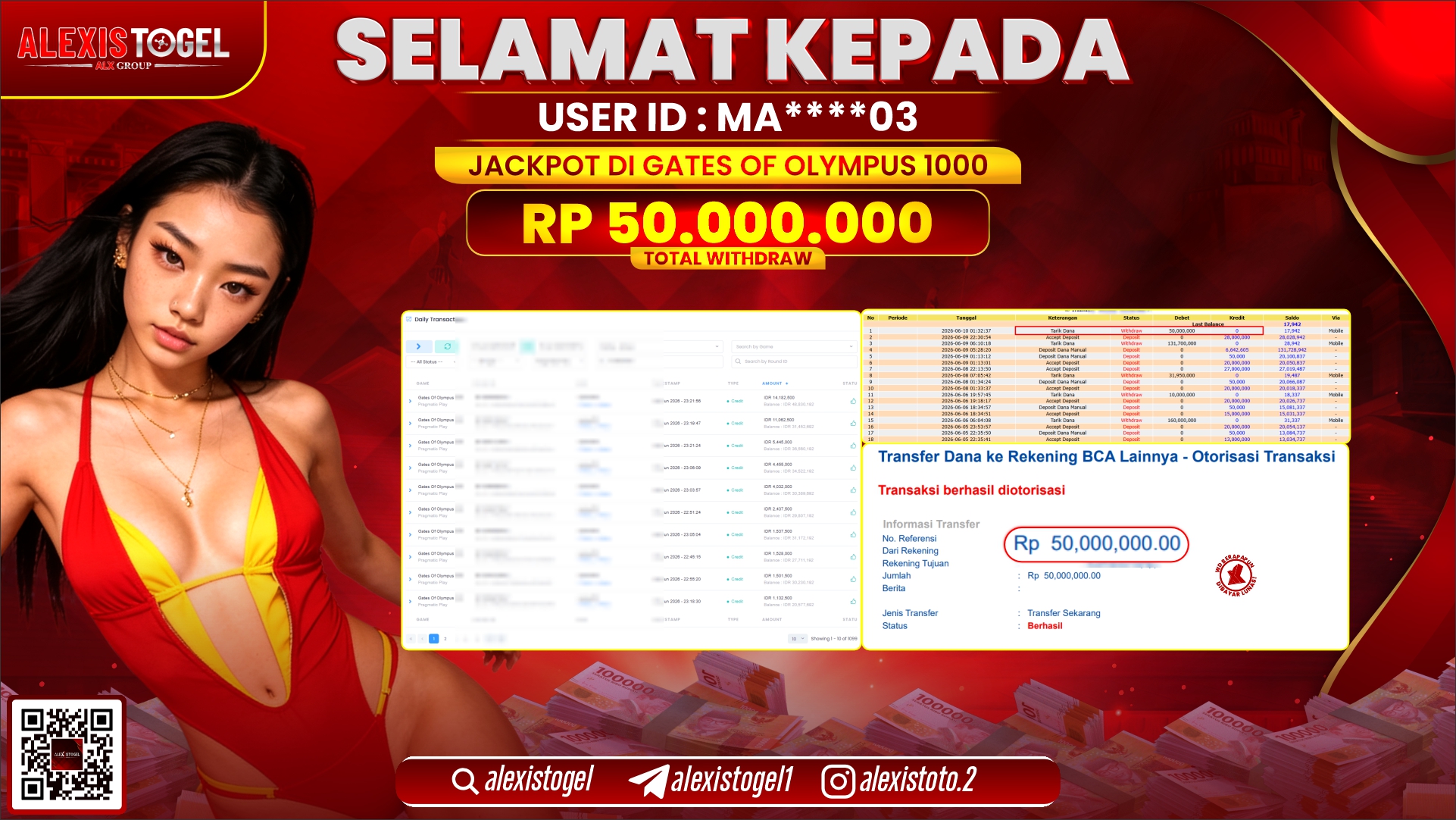 ALEXISTOGEL JACKPOT DI GATES OF OLYMPUS 1000 RP.50.000.000,- LUNAS