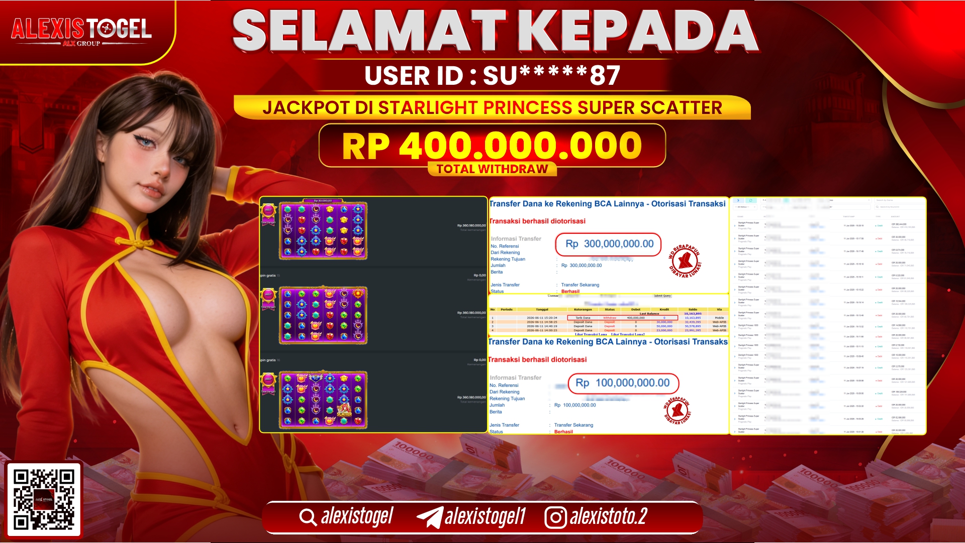 ALEXISTOGEL JACKPOT DI STARLIGHT PRINCESS SUPER SCATTER RP.400.000.000,- LUNAS
