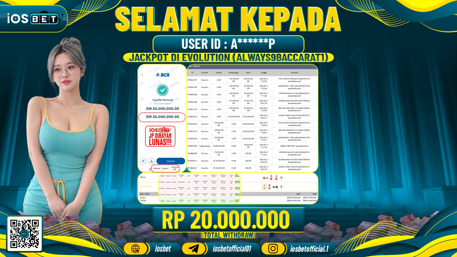 Bukti Pembayaran LUNAS LIVE GAME GACOR Rp.20.000.000,-