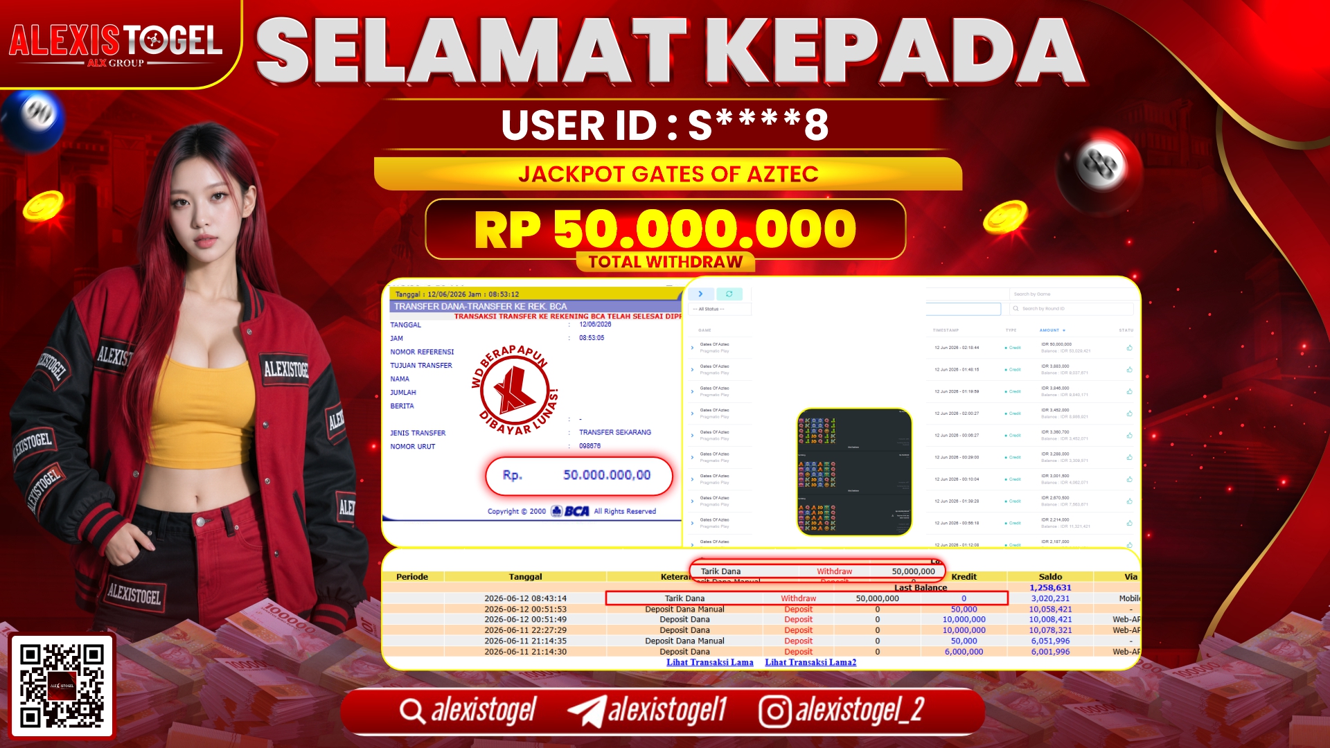 ALEXISTOGEL JACKPOT DI GATES OF AZTEC RP.50.000.000,- LUNAS