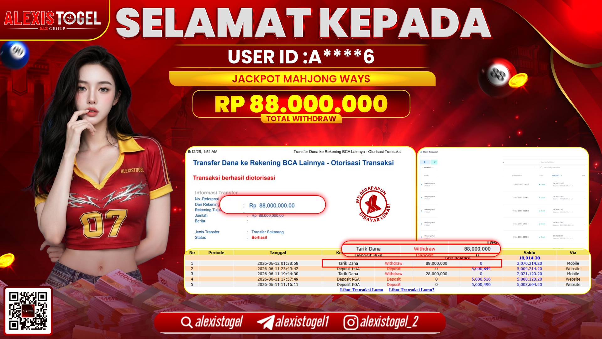 ALEXISTOGEL JACKPOT DI MAHJONG WAYS RP.88.000.000,- LUNAS