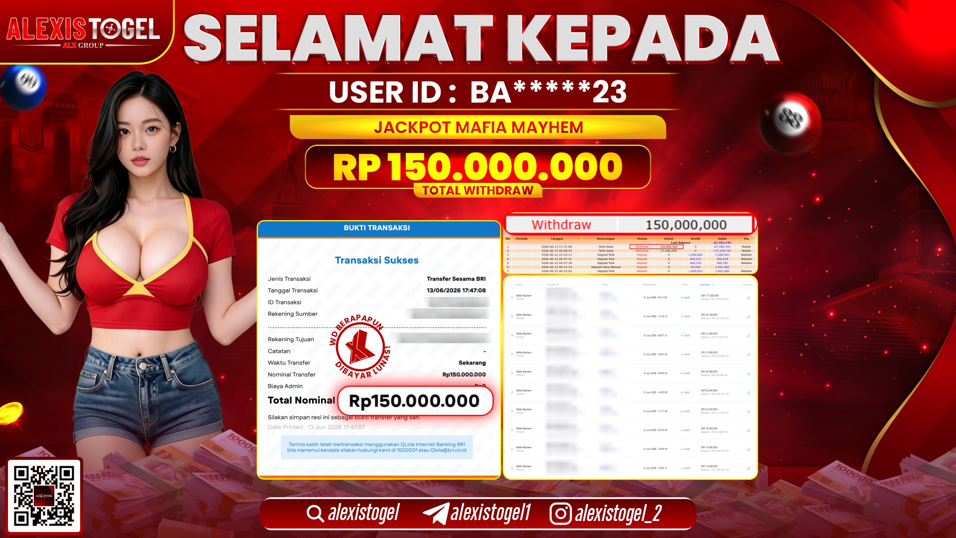 ALEXISTOGEL JACKPOT DI MAFIA MAYHEM RP.150.000.000,- LUNAS