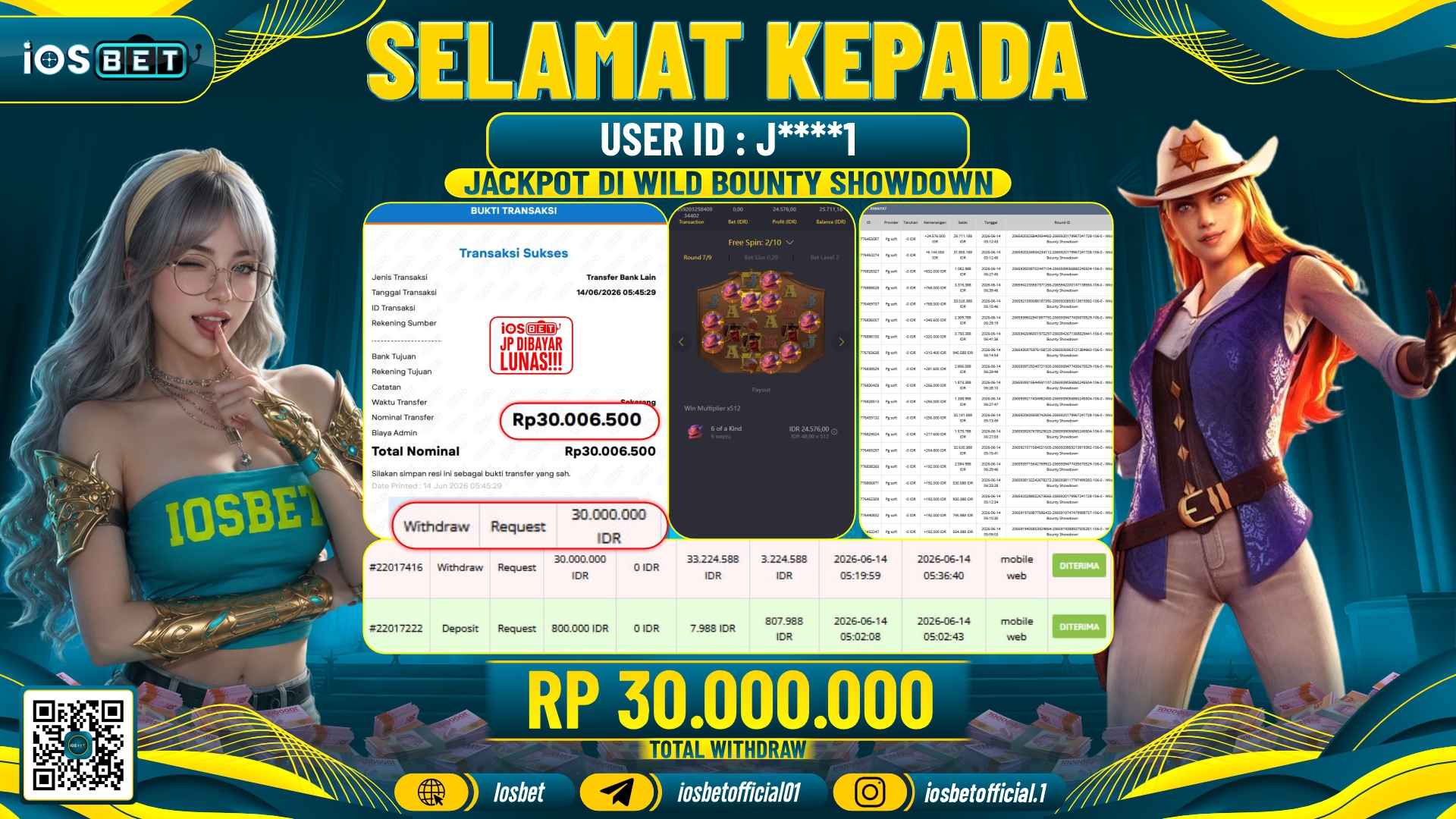 Bukti Pembayaran LUNAS SLOT GAME GACOR Rp.30.000.000,-
