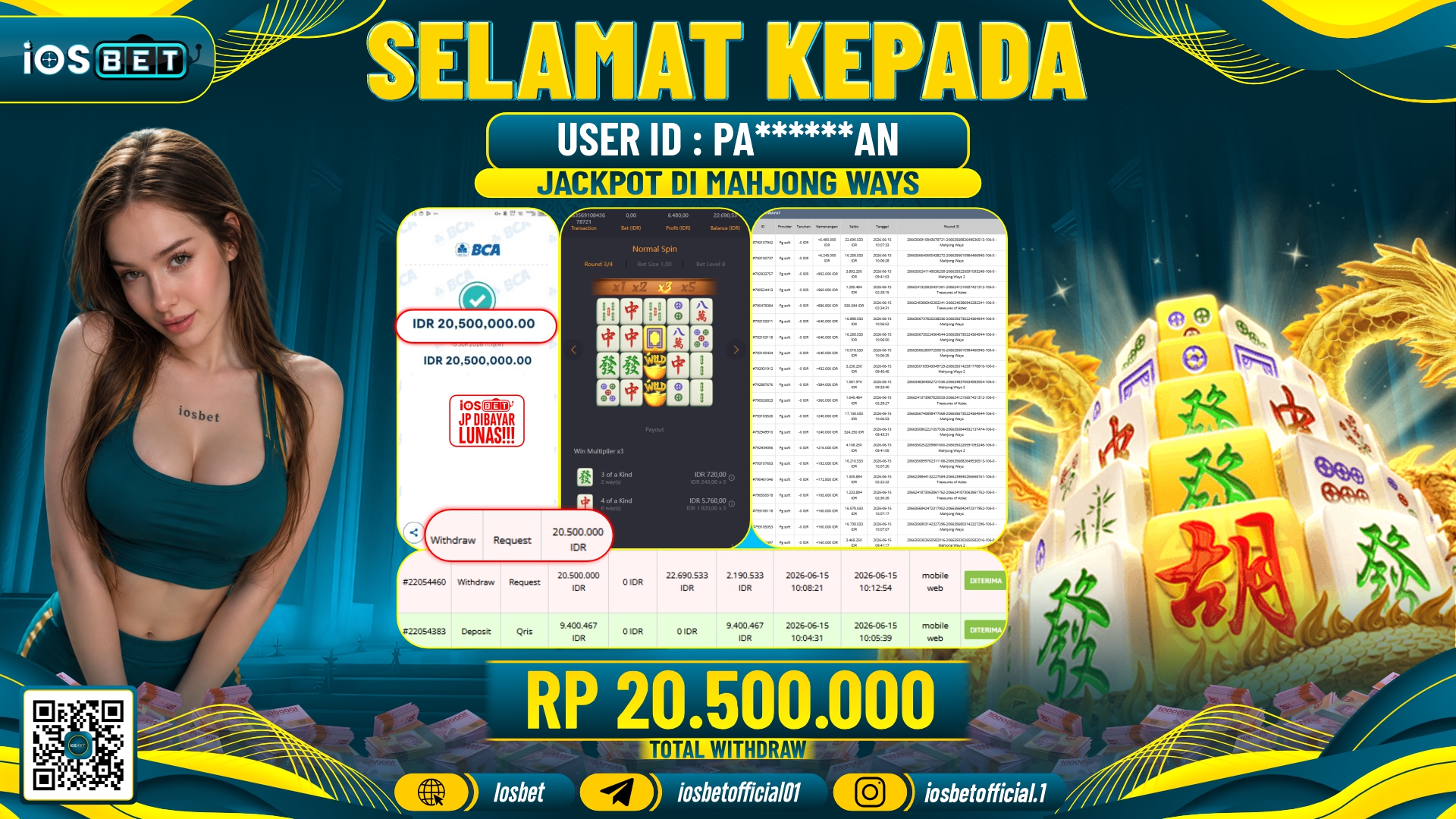 Bukti Pembayaran LUNAS SLOT GAME GACOR Rp.20.500.000,-