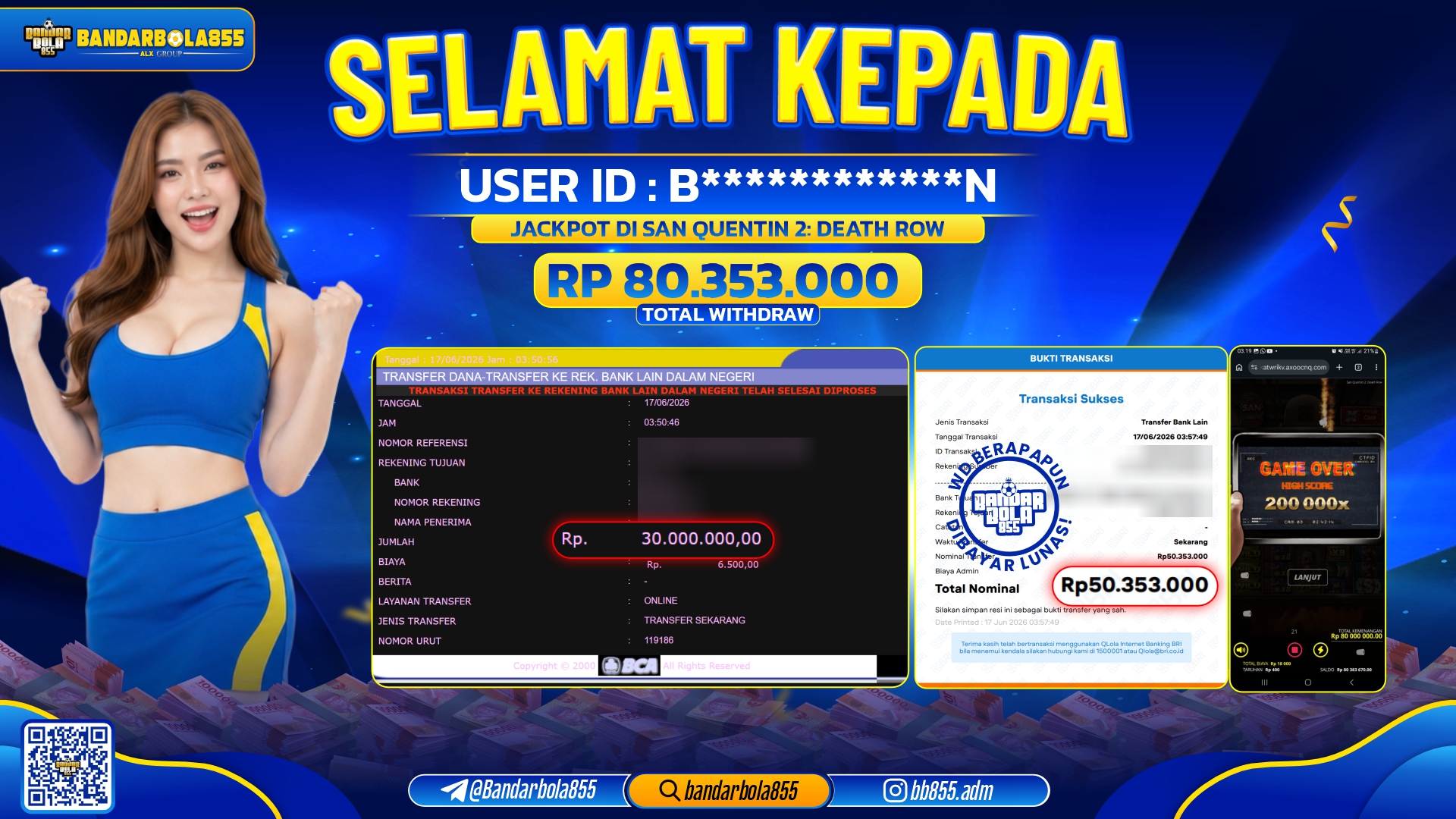JACKPOT BANDARBOLA855 DI SAN QUENTIN 2:DEATH ROW Rp80.353.000, - LUNAS🎖
