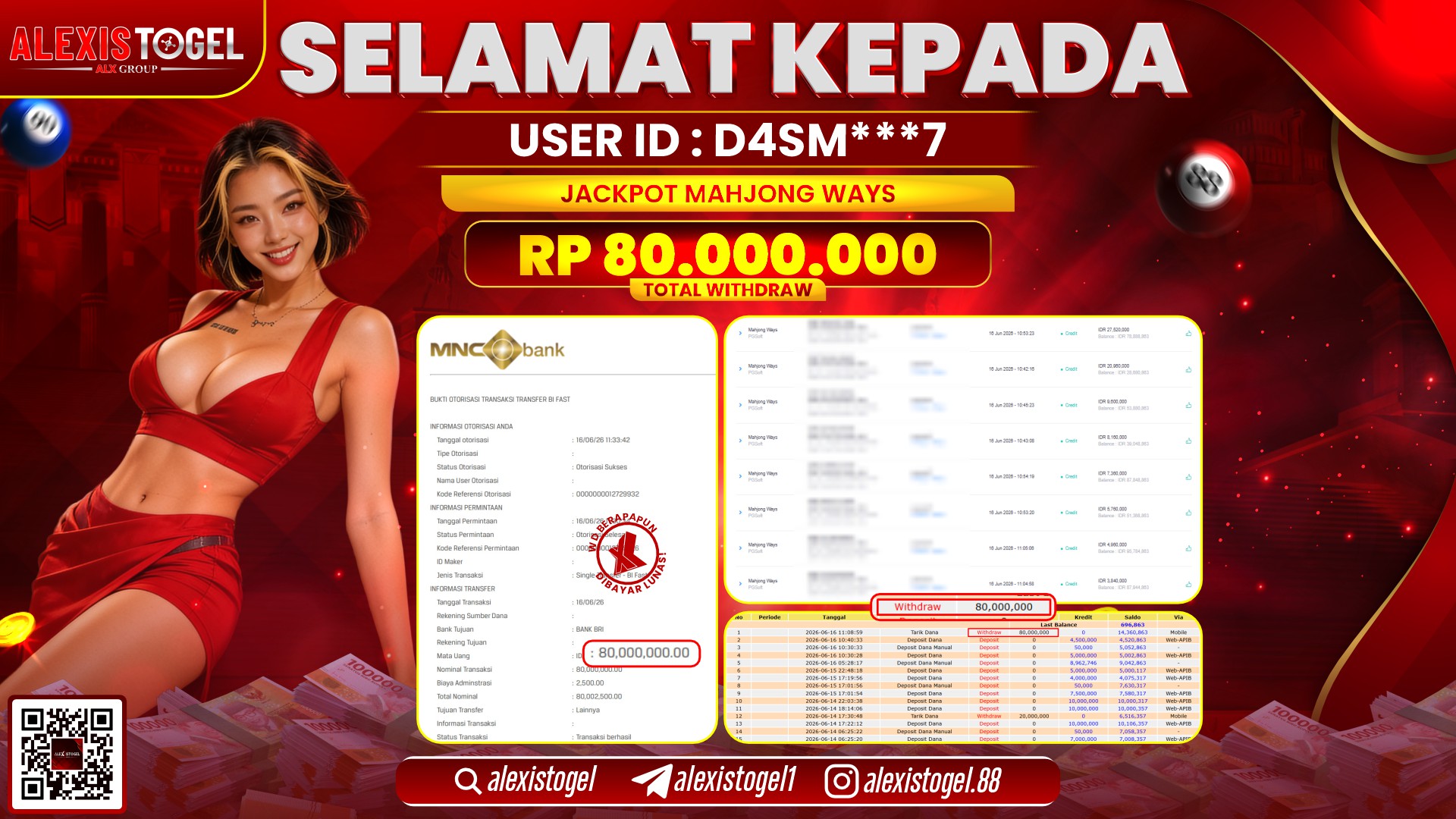 ALEXISTOGEL JACKPOT DI MAHJONG WAYS RP.80.000.000,- LUNAS