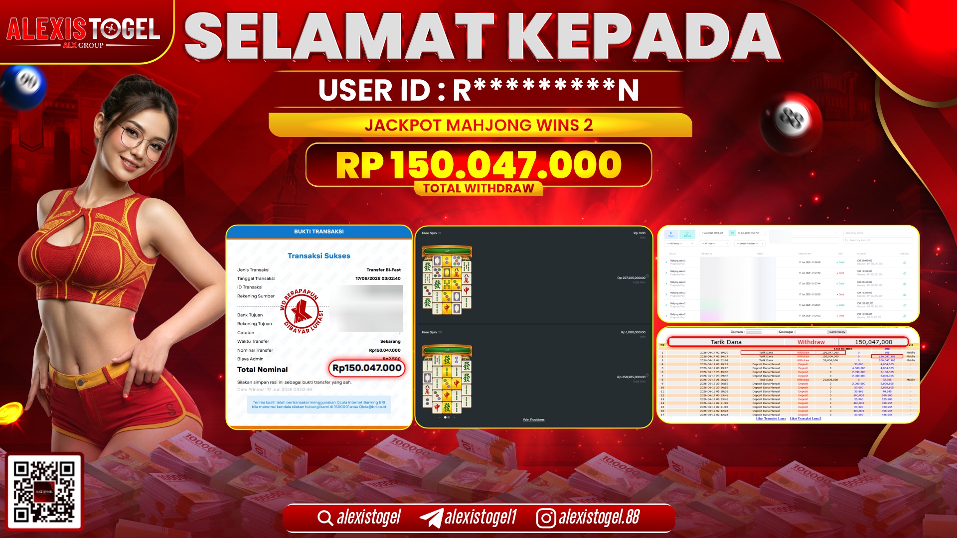 ALEXISTOGEL JACKPOT DI MAHJONG WINS 2 RP.150.047.000,- LUNAS