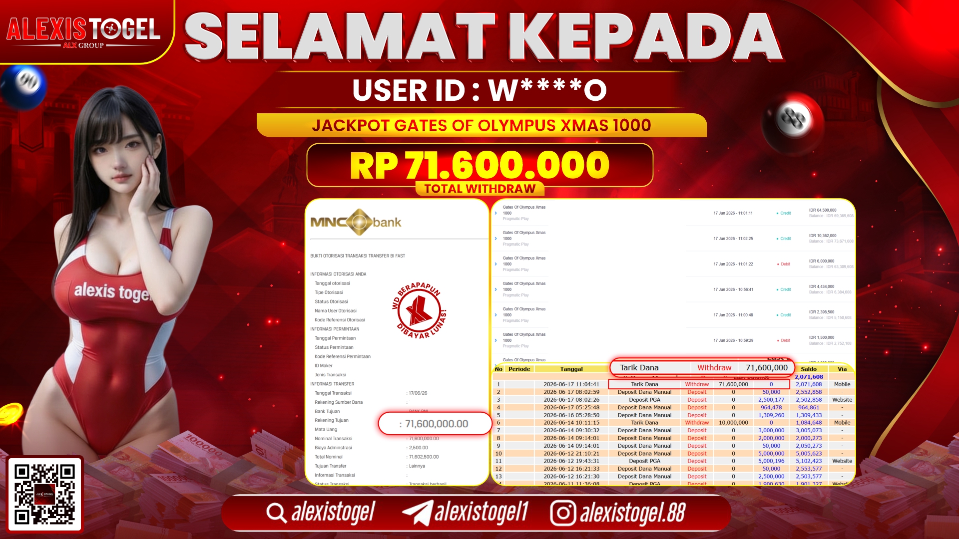 ALEXISTOGEL JACKPOT DI GATES OF OLYMPUS XMAS 1000 RP.71.600.000,- LUNAS