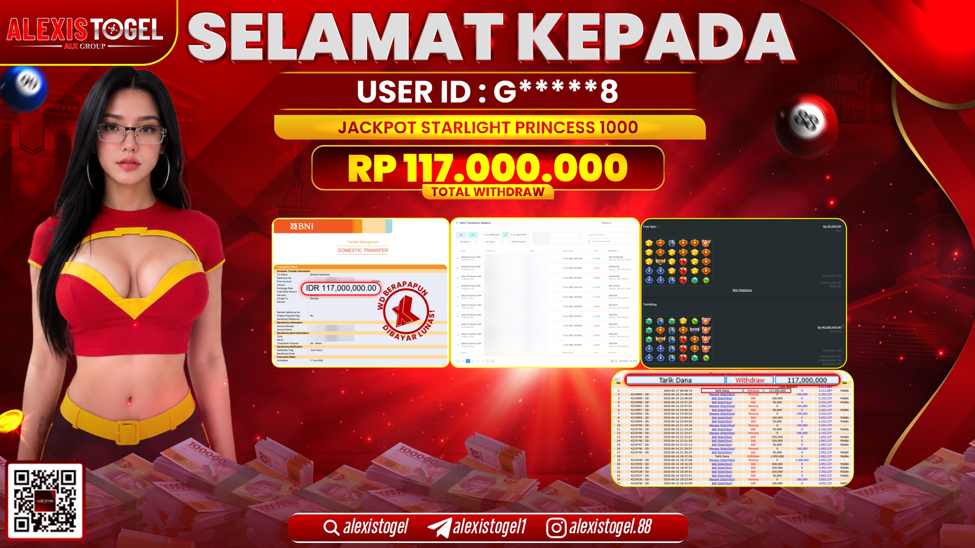 ALEXISTOGEL JACKPOT DI STARLIGHT PRINCESS 1000 RP.180.000.000,- LUNAS