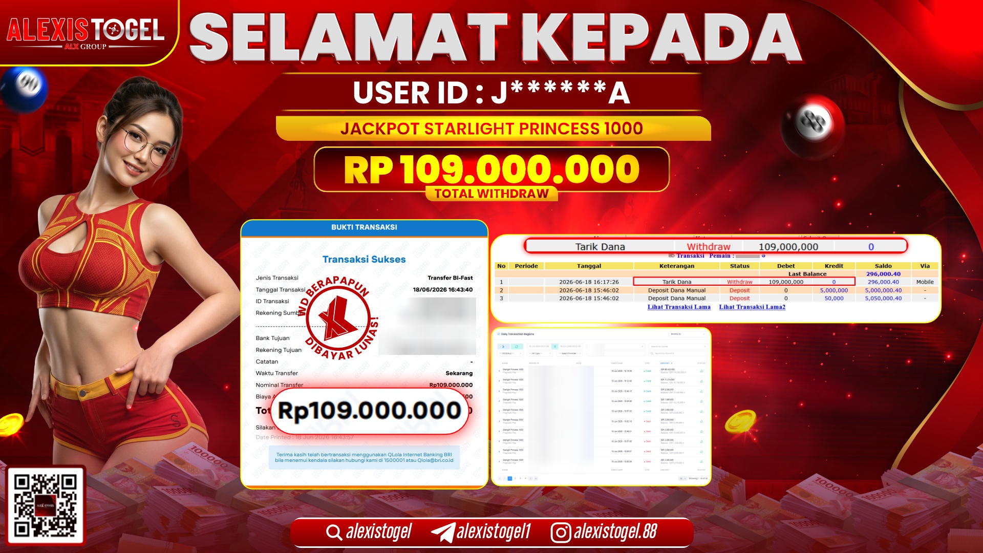ALEXISTOGEL JACKPOT DI STARLIGHT PRINCESS 1000 RP.109.000.000,- LUNAS