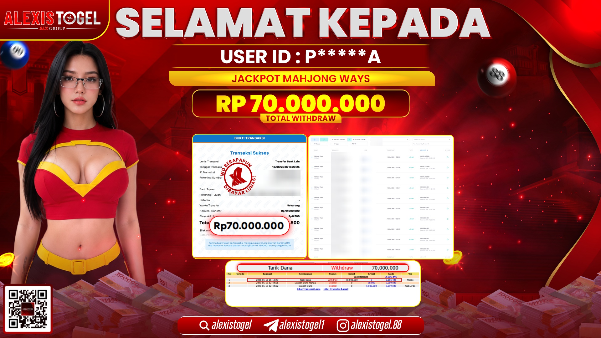 ALEXISTOGEL JACKPOT DI MAHJONG WAYS RP.70.000.000,- LUNAS