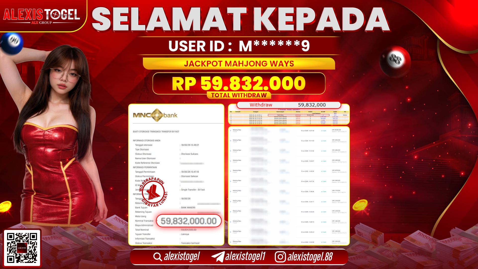 ALEXISTOGEL JACKPOT DI MAHJONG WAYS RP.59.832.000,- LUNAS