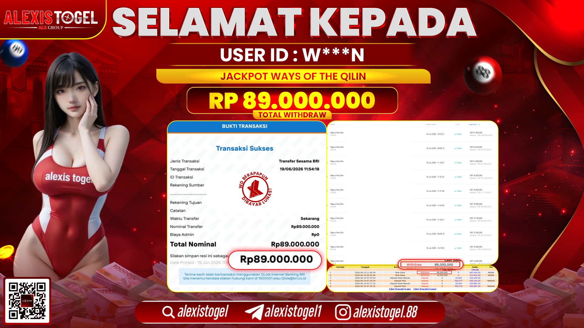 ALEXISTOGEL JACKPOT DI WAYS OF THE QILIN RP.89.000.000,- LUNAS