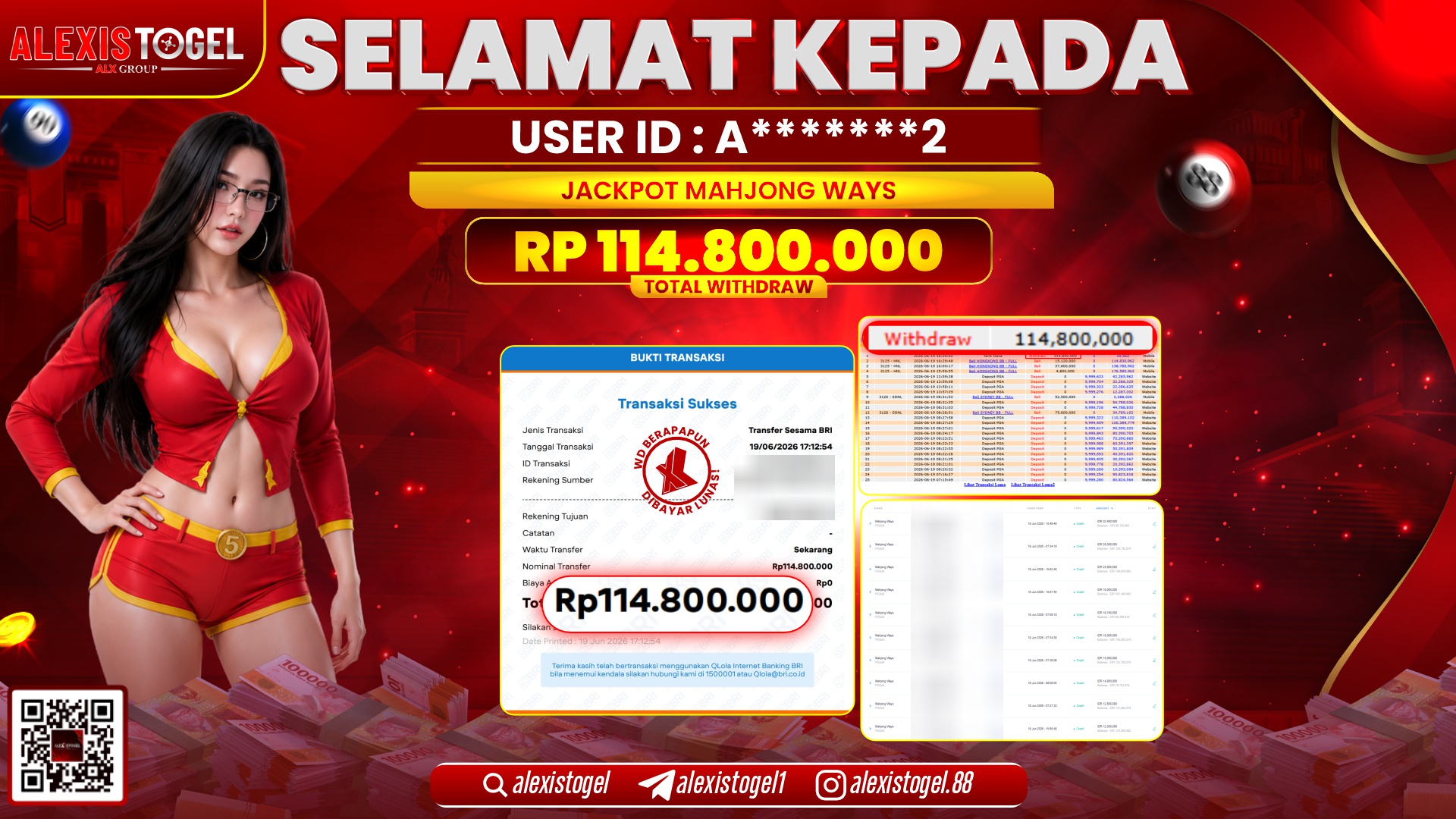 ALEXISTOGEL JACKPOT DI MAHJONG WAYS RP.114.800.000,- LUNAS