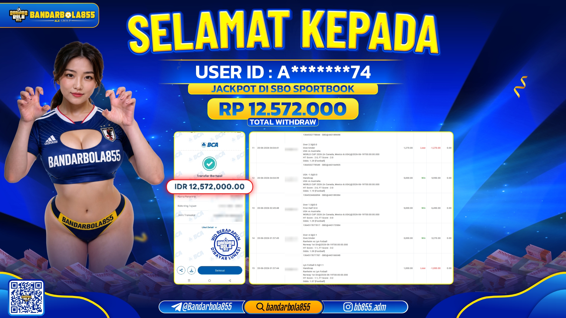 JACKPOT BANDARBOLA855 DI SBO SPORTBOOK Rp12.572.000, - LUNAS🎖