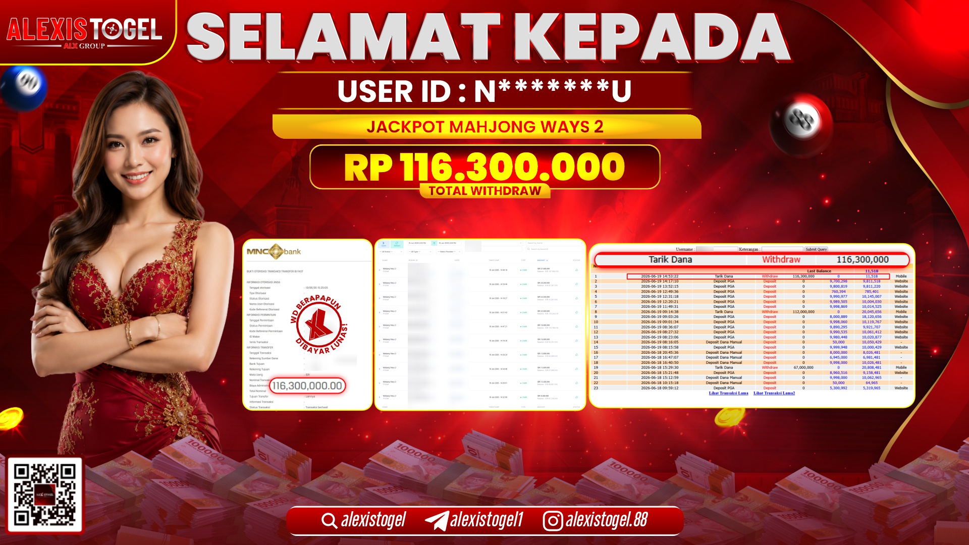 ALEXISTOGEL JACKPOT DI MAHJONG WAYS 2 RP.116.300.000,- LUNAS