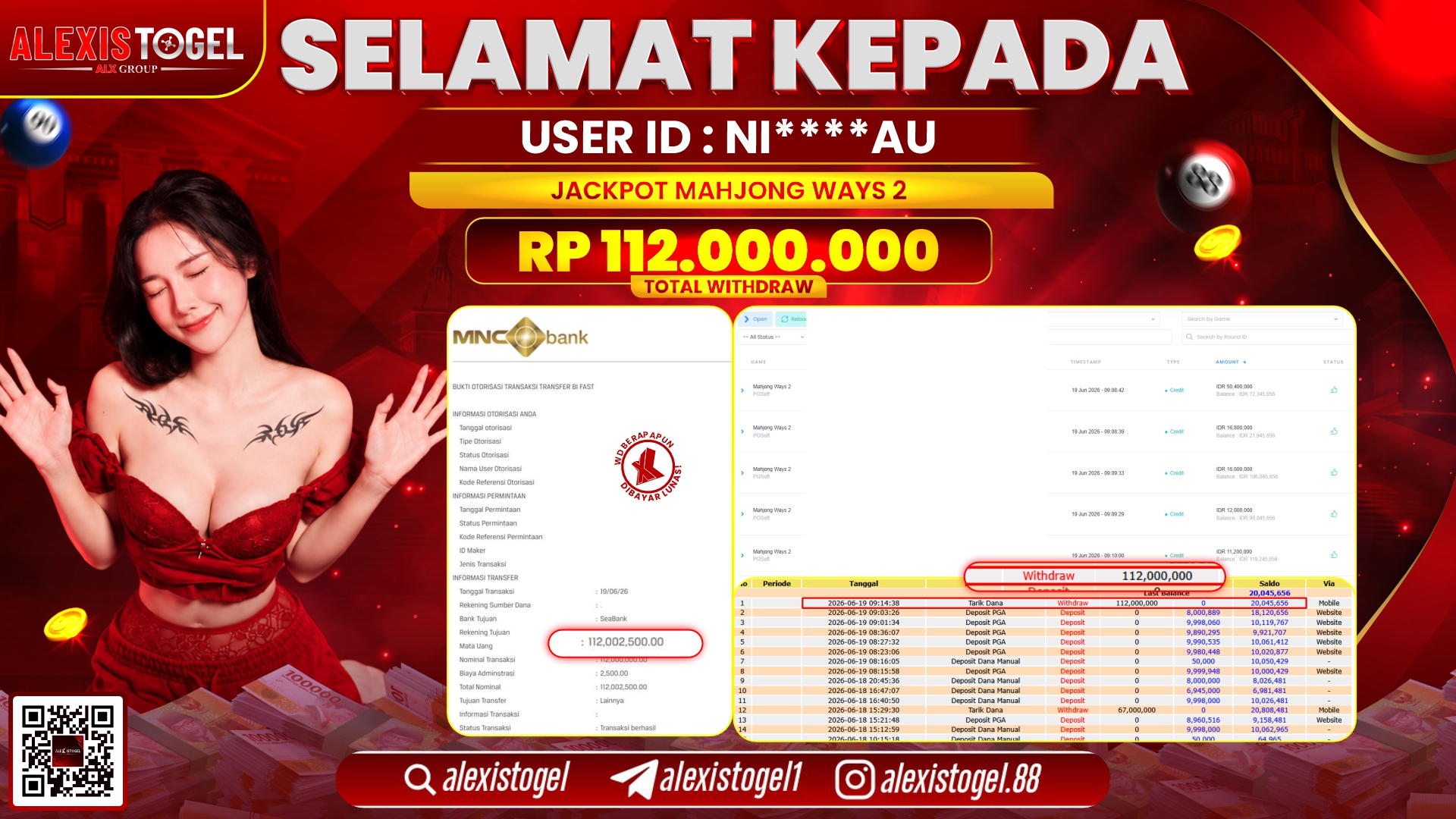 ALEXISTOGEL JACKPOT DI MAHJONG WAYS 2 RP.112.000.000,- LUNAS